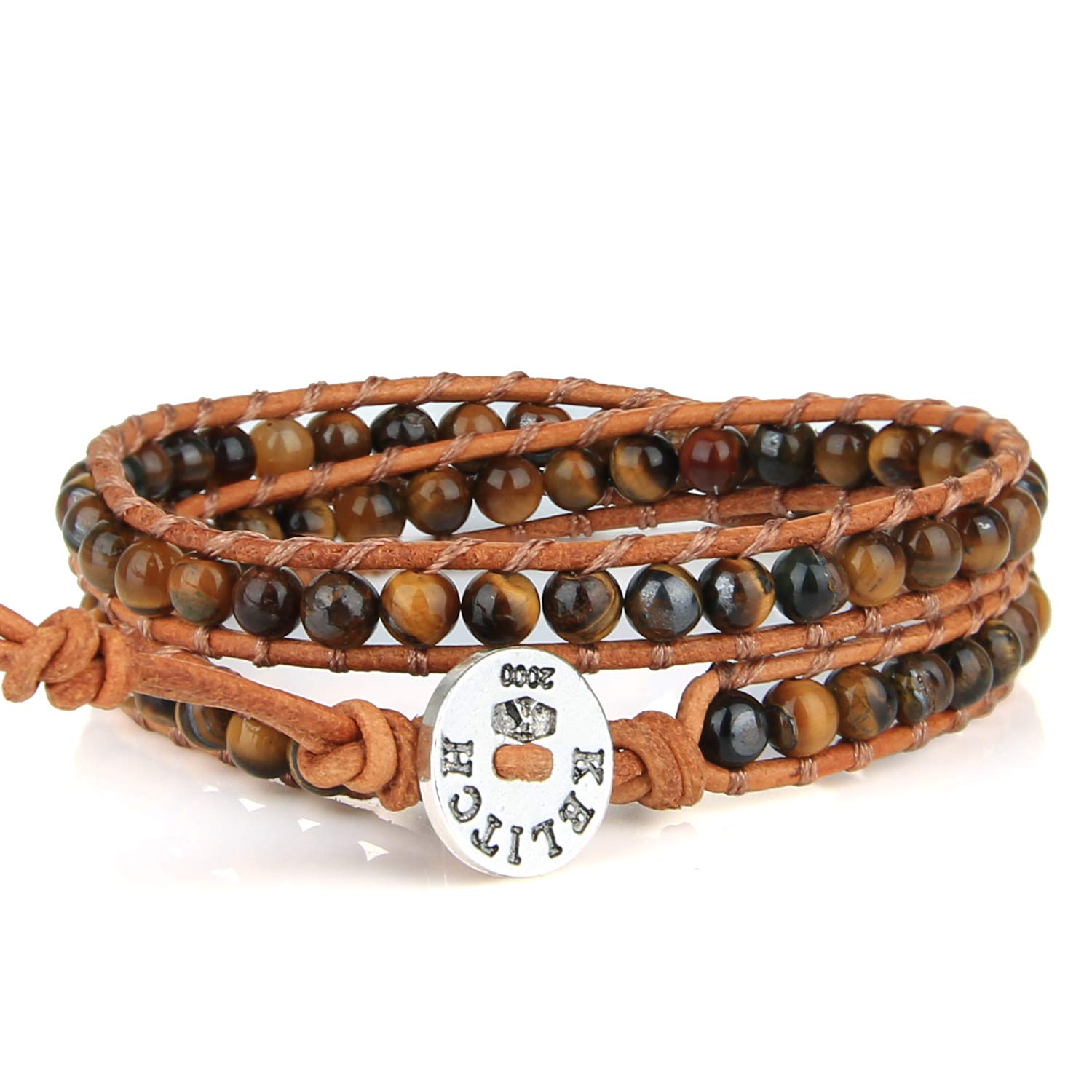 KELITCH Women's 2-Pack Wrap Bracelet Set - Hand-Braided Beaded Leather Bracelets for Women, Stackable Boho Jewelry - Perfect for Everyday Wear, Gift Giving & Layering Outfits