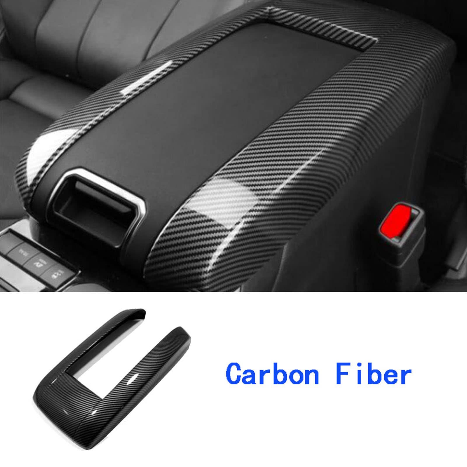 Premium Carbon Fiber Armrest Box Cover for Toyota Highlander 2020-2022 - Durable Interior Car Center Console Protector | Upgrade Your Vehicle's Style & Comfort for Daily Commutes & Road Trips