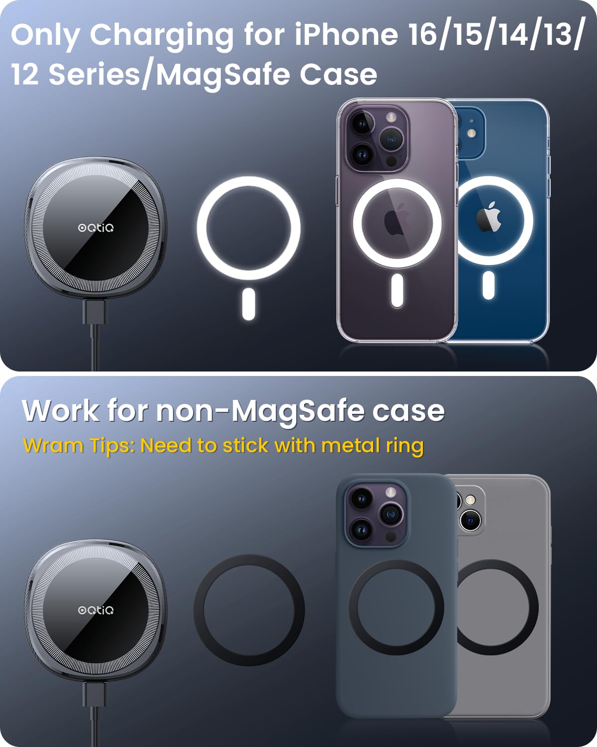 Magnetic Car Phone Holder for iPhone 16/15/14 - Fast Wireless Charging with MagSafe & Cooling System - Perfect for Road Trips & Commuting