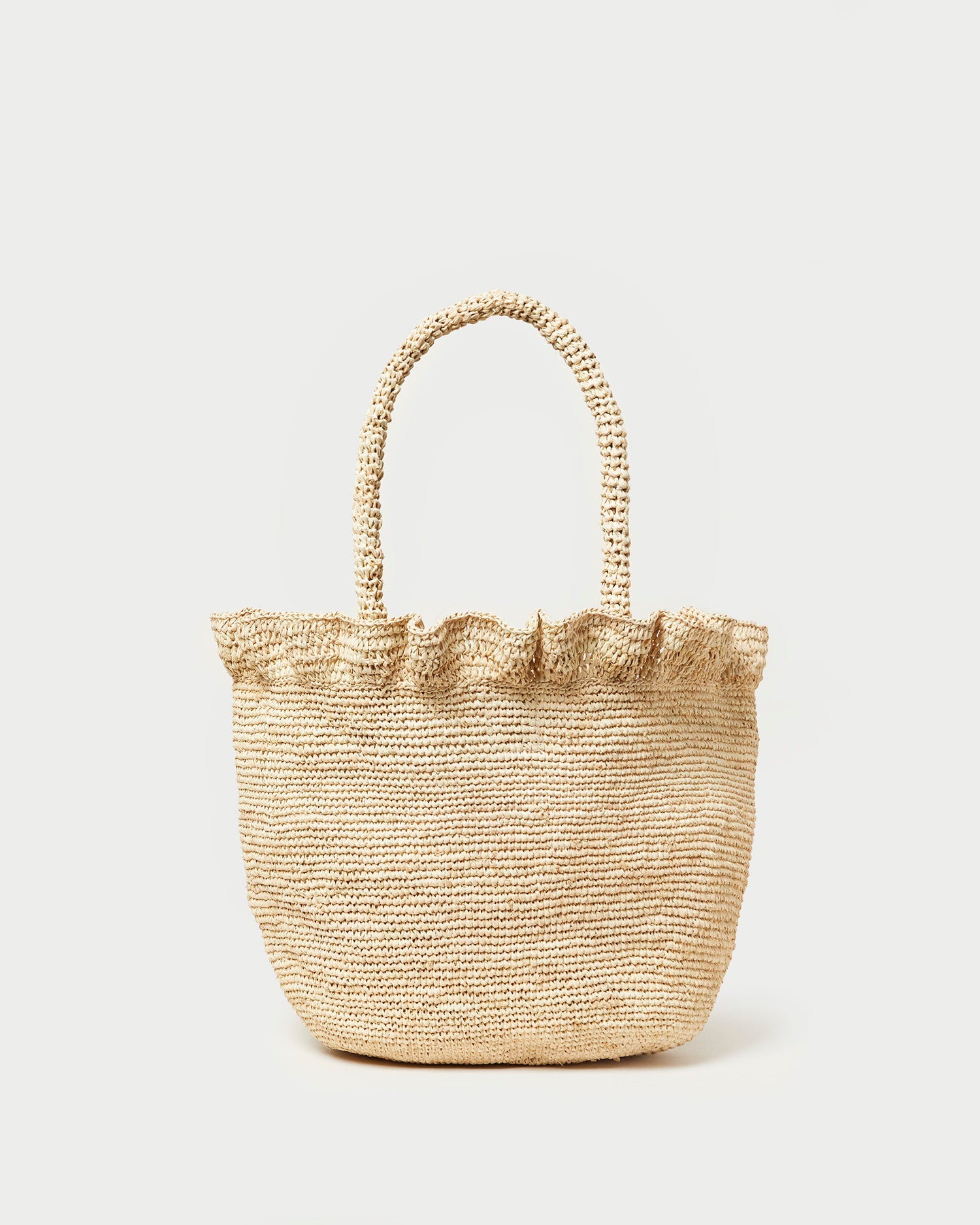 Cyrus Natural Ruffled Woven Tote Bag - Stylish Eco-Friendly Handbag for Women | Perfect for Beach, Shopping & Everyday Use