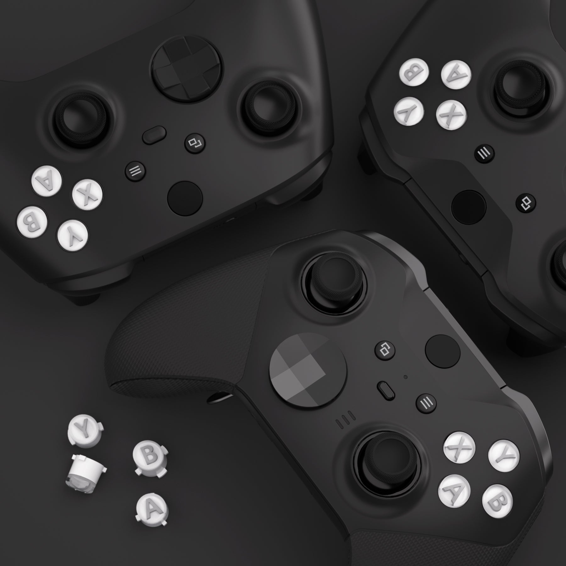 eXtremeRate 3-Tone ABXY Action Buttons for Xbox Series X/S & Xbox One Controllers - Robot White, Clear & New Hope Gray | Enhanced Gaming Experience for Xbox Elite V1/V2 | Perfect for Competitive Gaming & Long Play Sessions