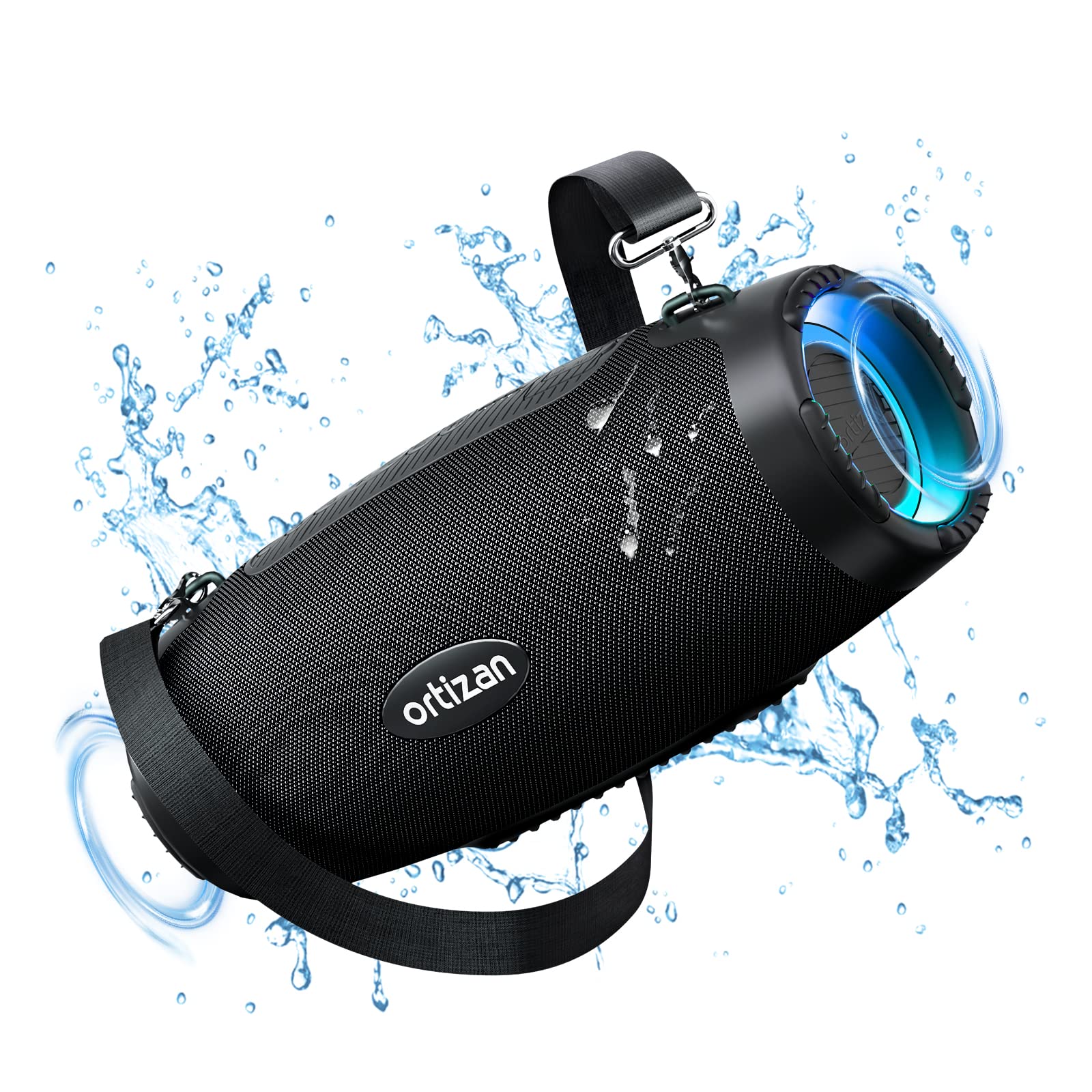 Ortizan 100W Bluetooth Speaker with Powerful Sound & Deep Bass - IPX7 Waterproof, 18H Playtime, Power Bank, TWS, LED Lights & EQ Presets - Portable Wireless Speaker for Outdoor, Party, Camping, Beach & Home Use