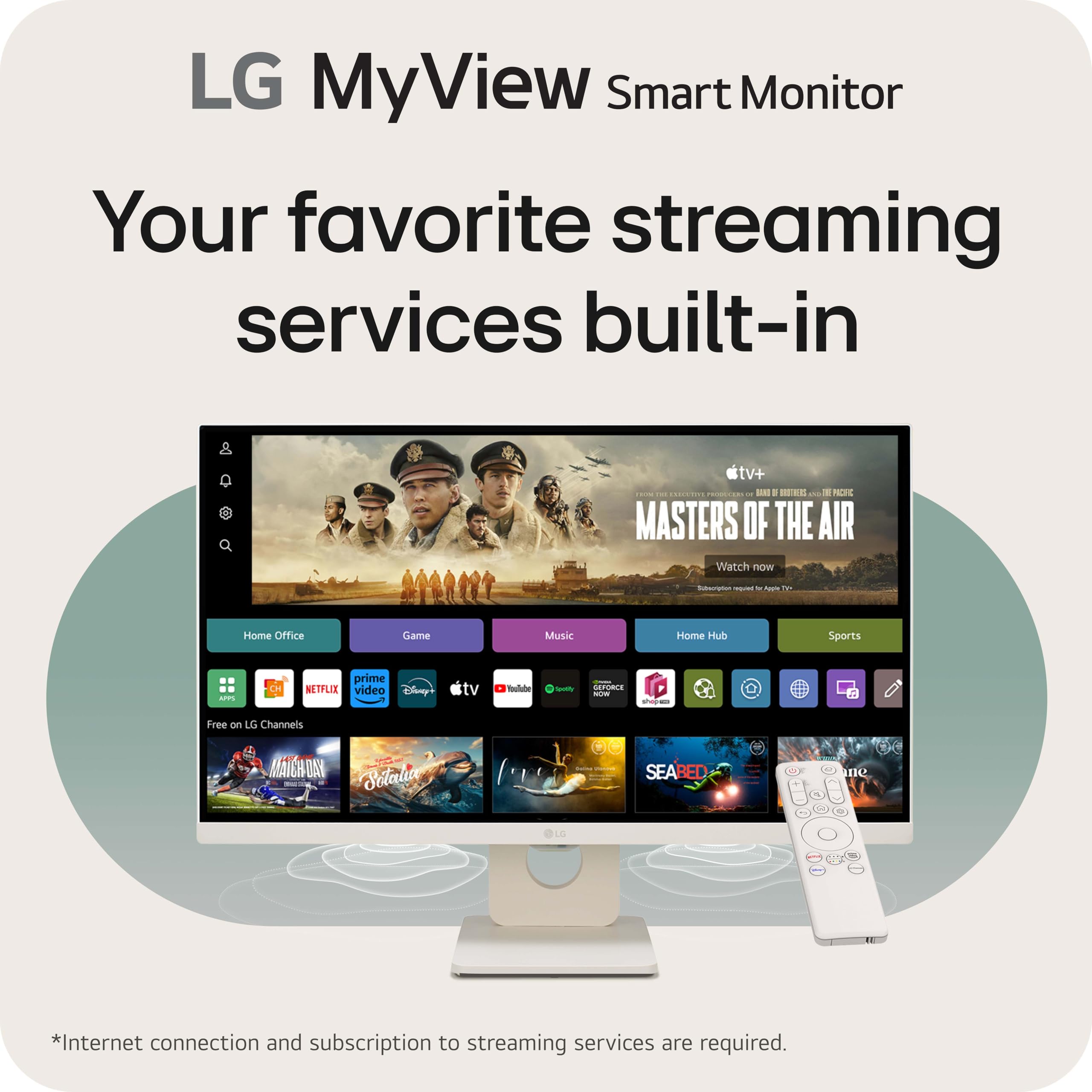LG 25SR50F-W 25-Inch Smart Monitor - Full HD 1080p IPS Display with webOS, ThinQ Home Dashboard & App, AirPlay 2, Bluetooth, Built-in Speakers - Perfect for Home Office, Gaming & Entertainment (White)