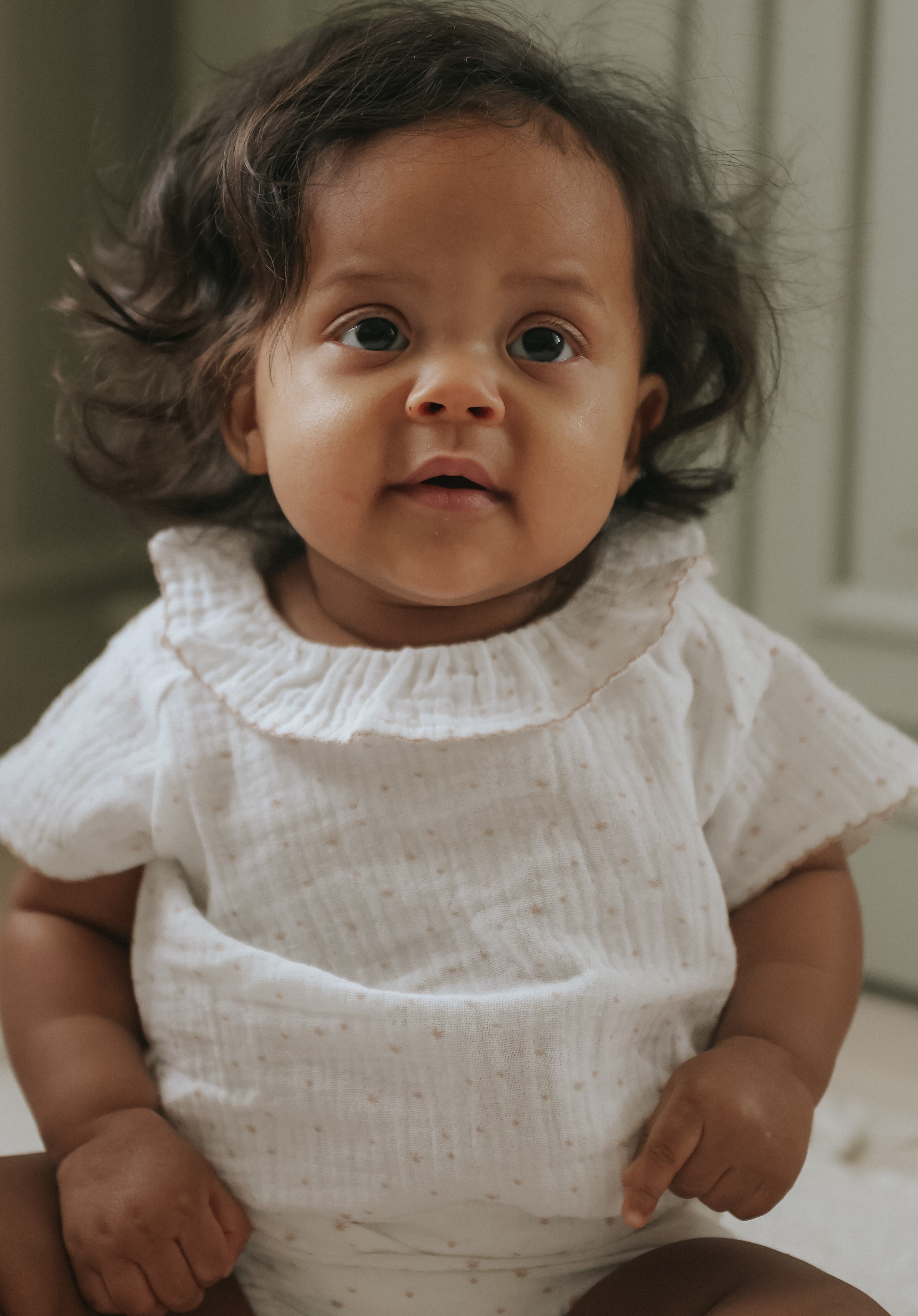 Stylish Gauze Ruffle Collar Shirt Set by Mema Knits - Perfect for Casual Outings, Office Wear & Spring Fashion