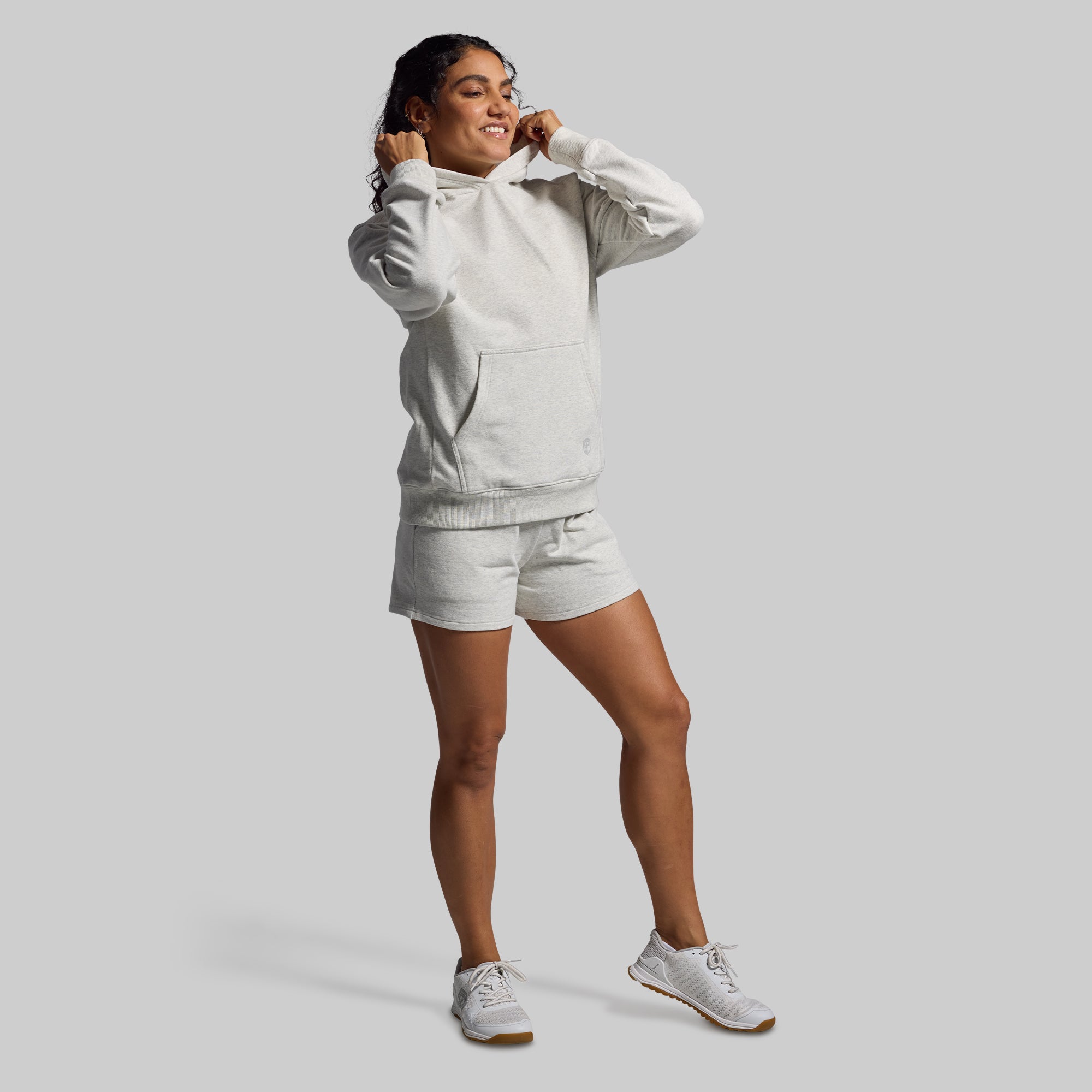 Premium Women's Heather White Short Set - Soft & Comfortable Summer Outfit for Casual Wear, Beach, and Lounge