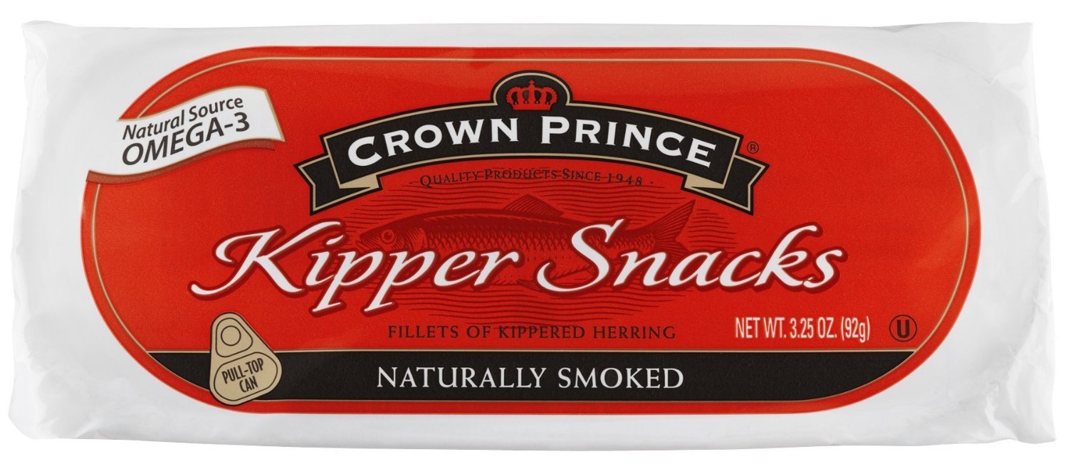 Crown Prince Kipper Snacks in 3.25 Ounce Cans - Pack of 3 | Premium Smoked Herring Fish for Camping, Hiking & Quick Protein Snacks