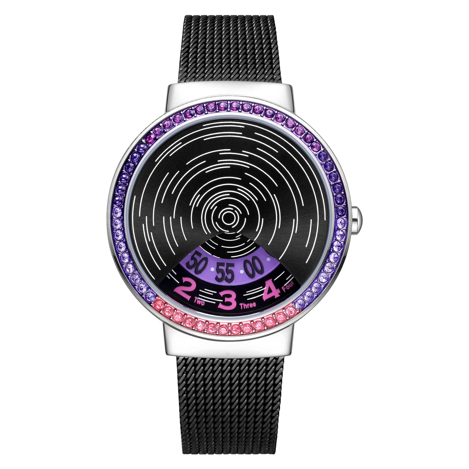 Luxury Women's Wrist Watches - SAGA Crystal-Accented Dress Fashion Watches for Women, Stainless Steel & Leather Band - Perfect Gift for Her, Elegant Timepiece for Office, Party & Special Occasions