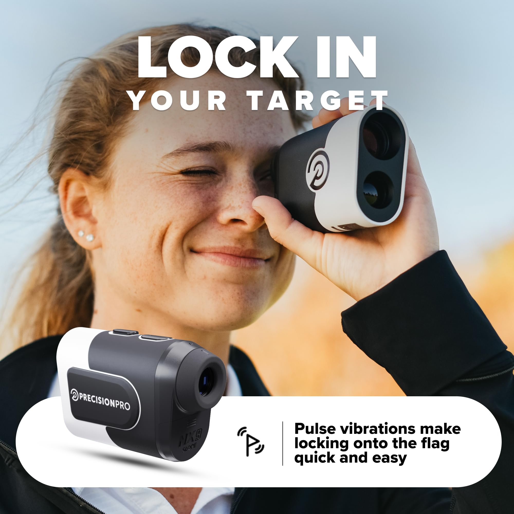 Precision Pro NX9 Golf Rangefinder with Slope Switch Technology - 900+ Yard Laser Range Finder with 6X Magnification & Flag Lock Pulse - Perfect for Golf Tournaments, Practice & Course Navigation - Includes Cart Magnet for Easy Access