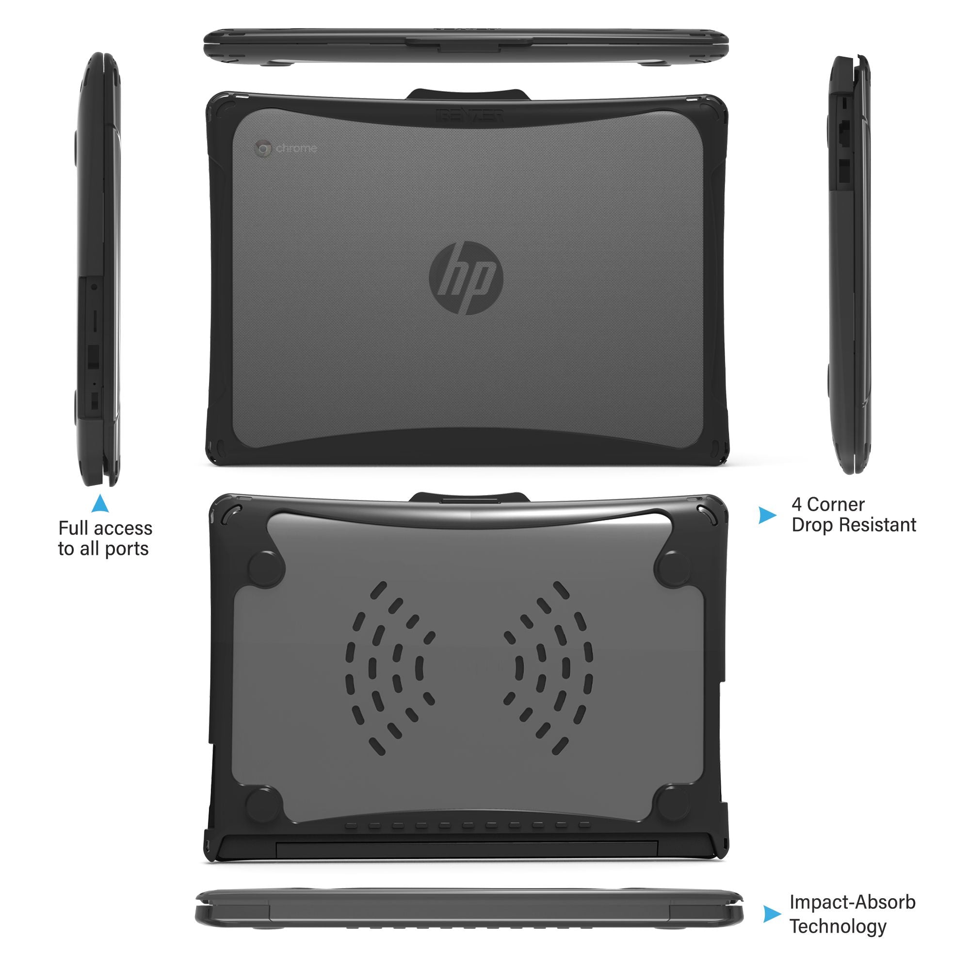 iBenzer Hexpact Protective Case for Chromebook - Durable Laptop Sleeve with Shock Absorption for School, Work & Travel