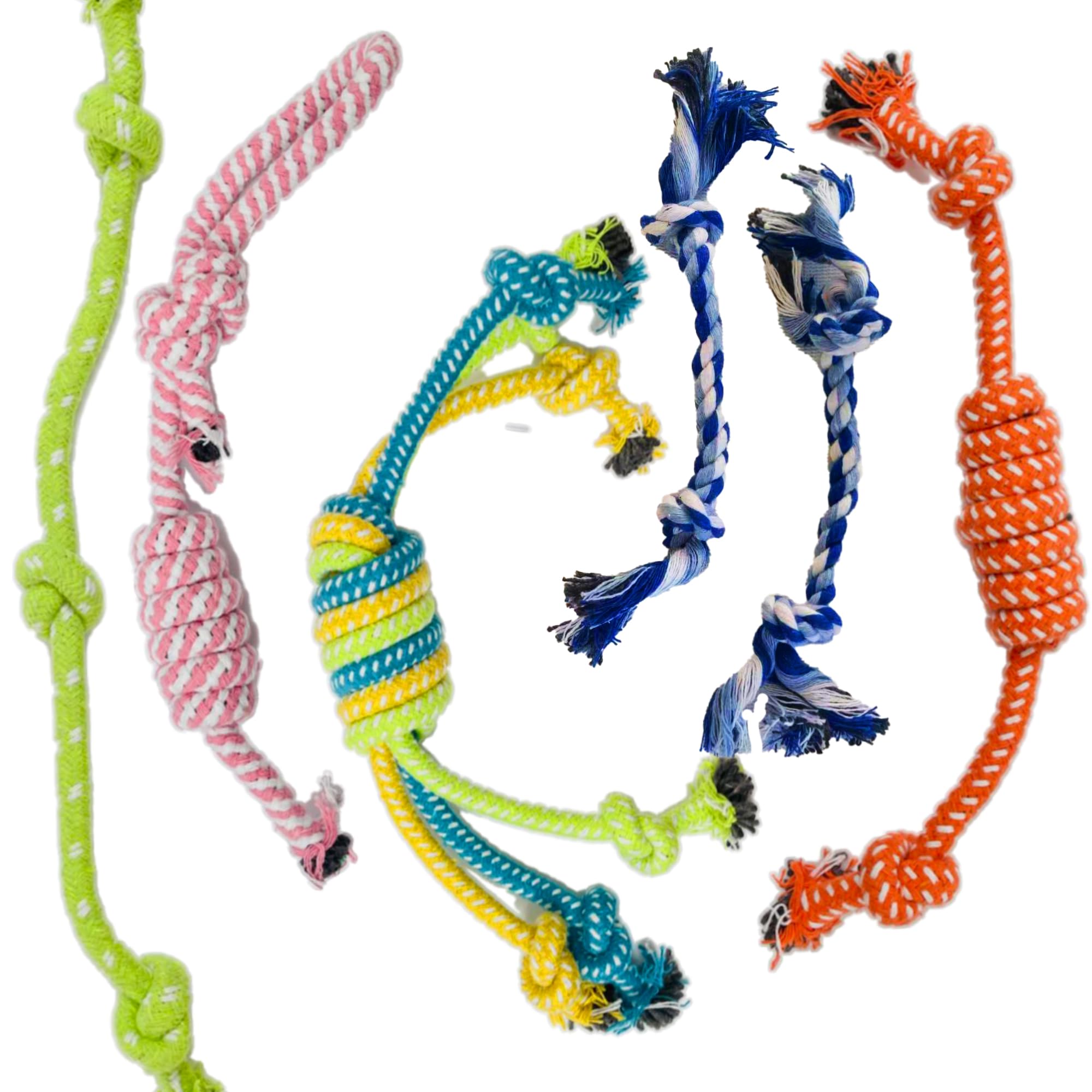 12 Pack Multipack Dog Squeaky Toys - Durable Rope & Plush Chew Toys for Small, Medium & Large Dogs | Interactive Play, Training Rewards & Dental Health | Perfect for Indoor/Outdoor Playtime