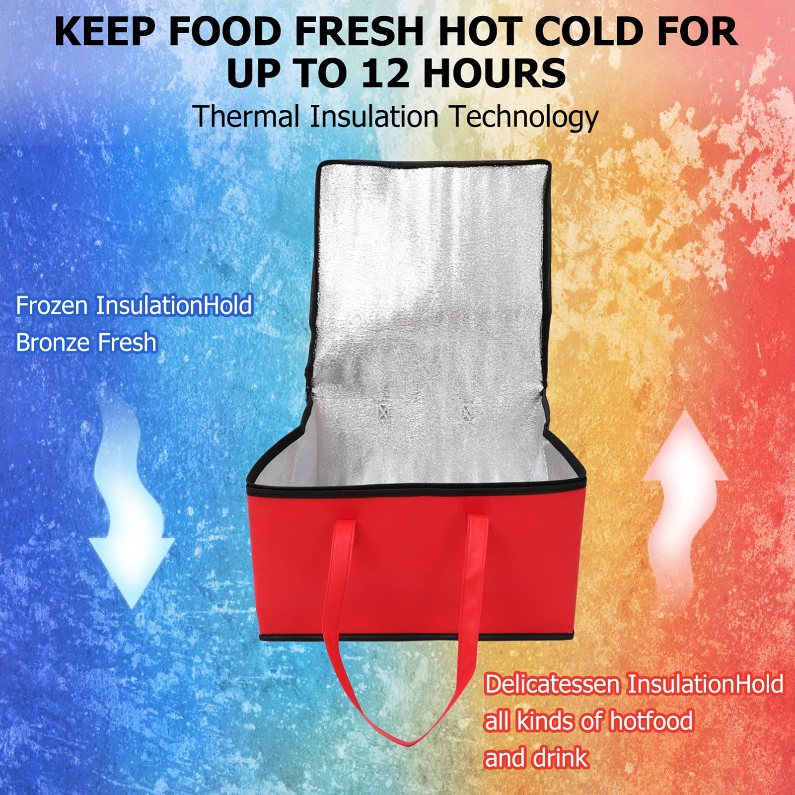 DOITOOL Insulated Pizza Delivery Bag - Thermal Food Carrier for Hot & Cold Meals - Perfect for Delivery Drivers, Picnics, and Outdoor Events