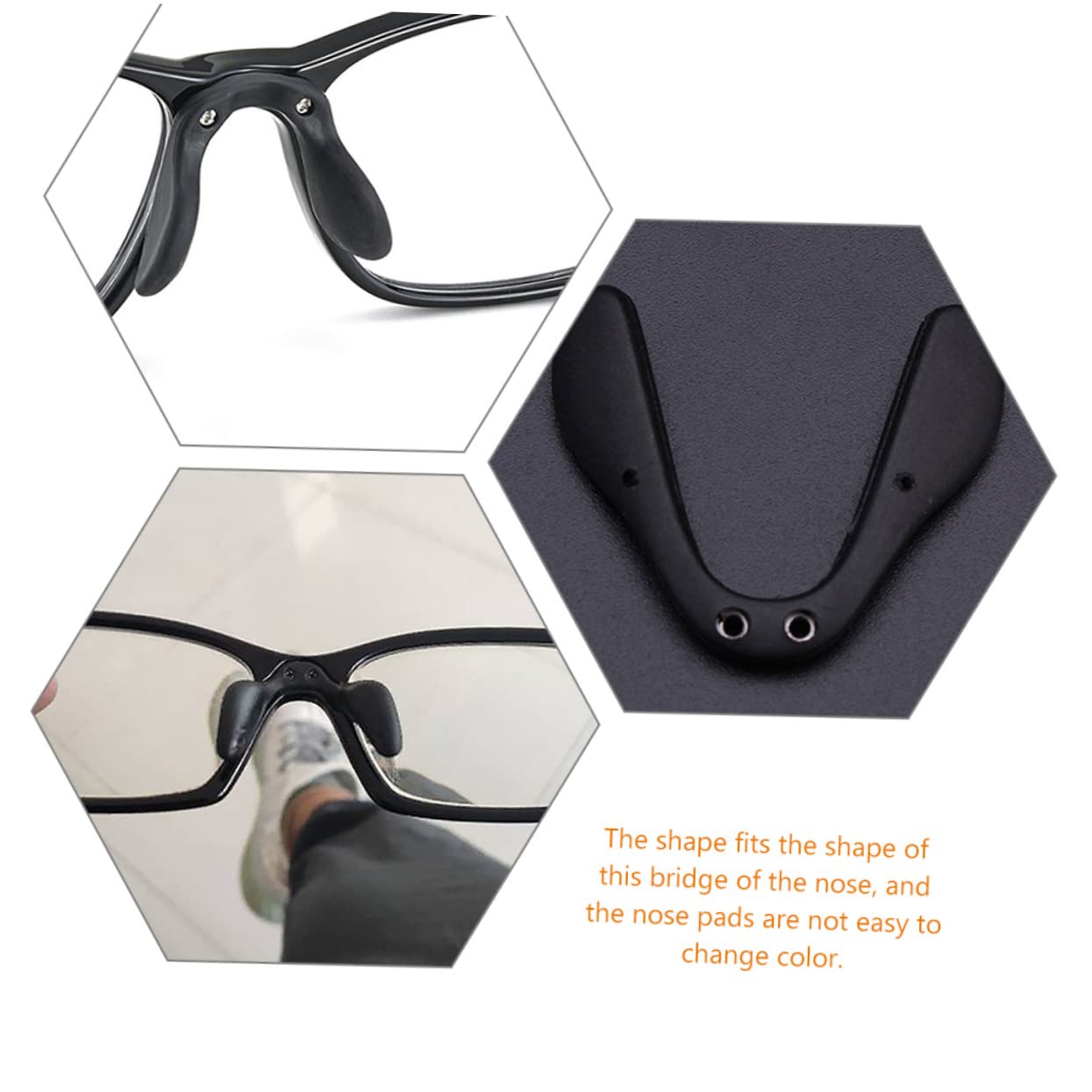 HOMSFOU 6-Pack Glasses Nose Pads - Soft Rubber Nose Bridge Pads for Eyewear, Comfortable Anti-Slip Eyeglass Nose Pads for Adults & Kids - Perfect for Reading, Computer Use, and Outdoor Activities