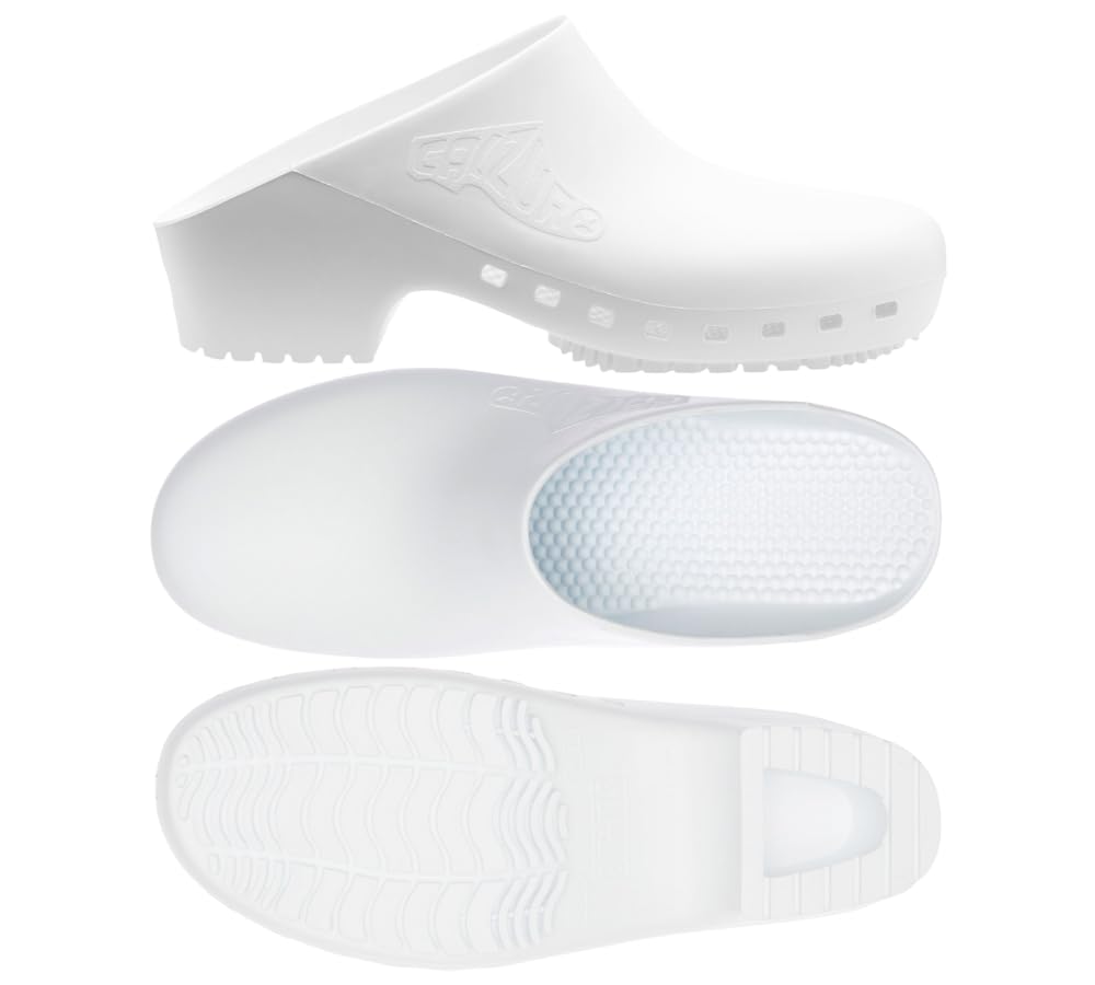 CALZURO Classic Unisex Work Clogs - Non-Slip Nursing & Kitchen Shoes for Women & Men - Autoclavable Rubber Clogs for Healthcare, Food Service & Industrial Use