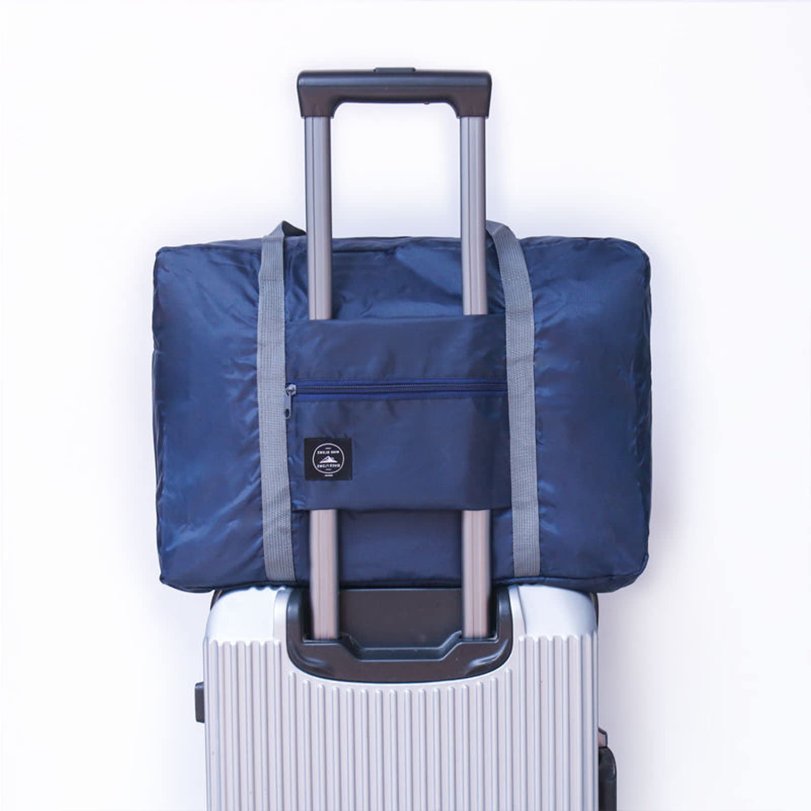 Foldable Travel Duffel Bag - Water Resistant Carry On Luggage for Spirit Airlines, Personal Item Gym Bag - Sports Weekender Overnight Tote for Women & Men (Blue) - Perfect for Air Travel, Gym Workouts & Weekend Getaways