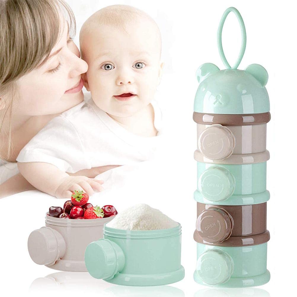 Portable 4-Layer Baby Formula Dispenser & Food Storage Container - Travel & Outdoor Powder Snack Organizer for On-the-Go Parents | Perfect for Diaper Bags, Camping Trips, and Daily Use