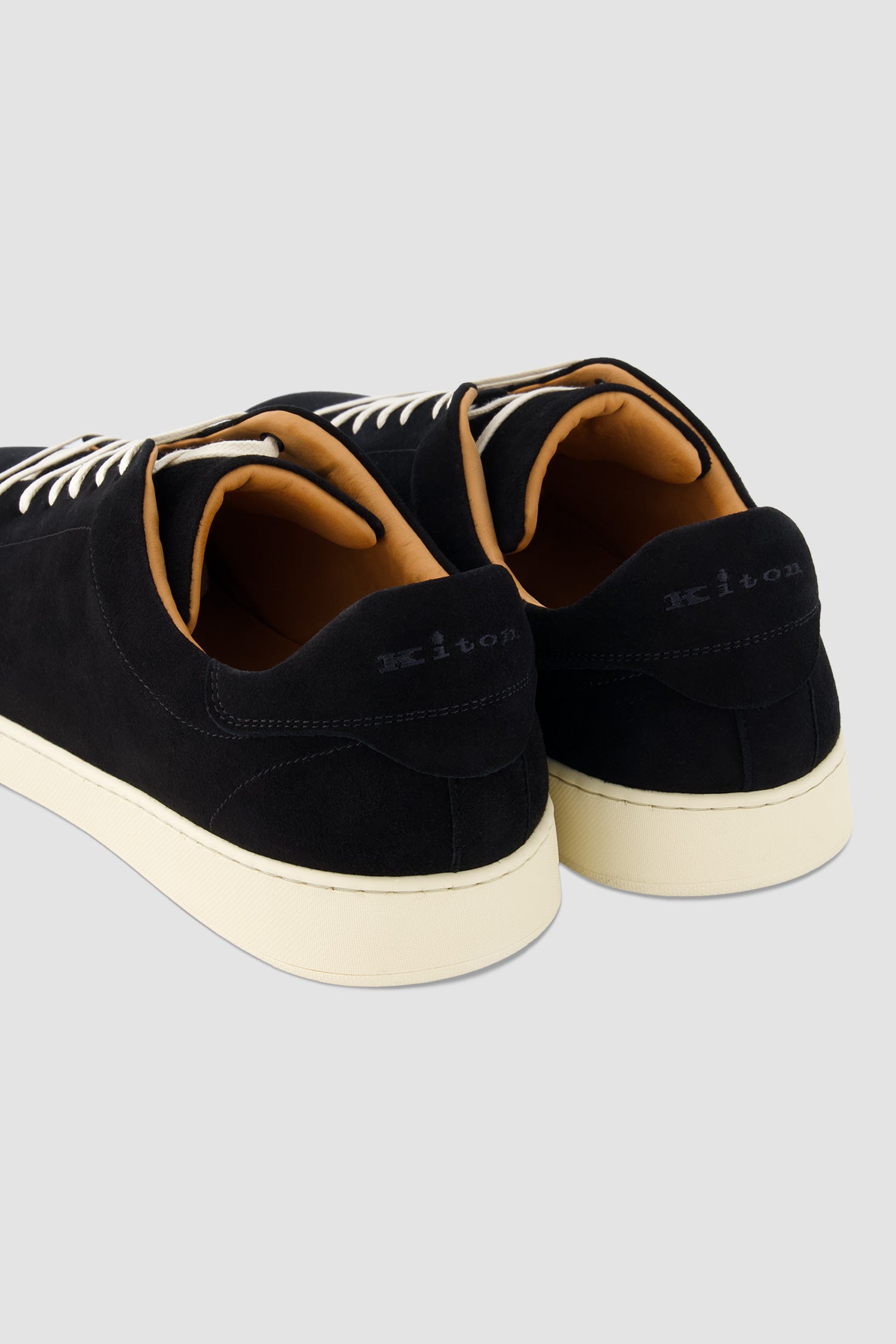 Kiton Black Canvas Sneakers for Men - Comfortable Casual Shoes for Walking, Travel & Everyday Wear