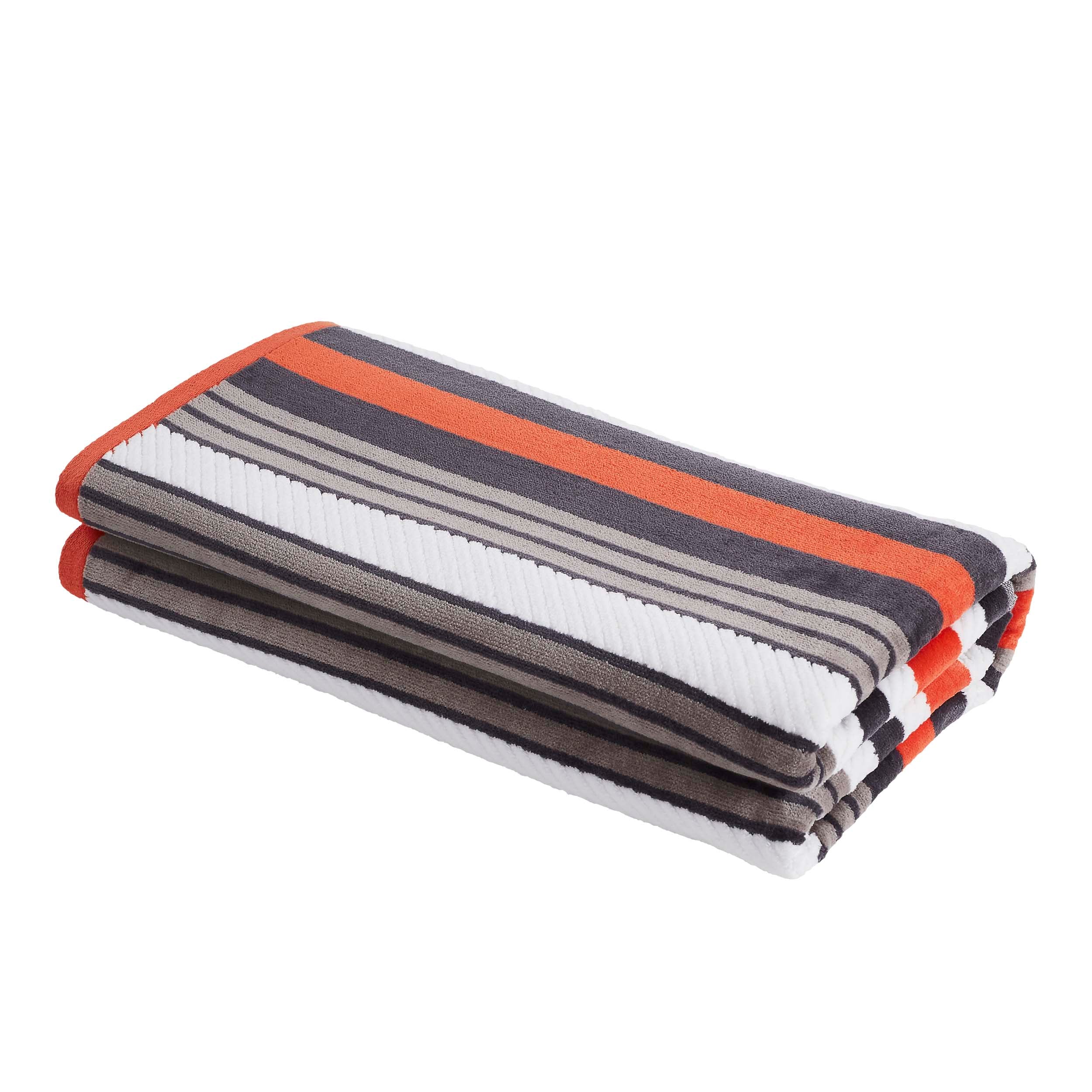 Premium Rope Textured Striped Oversize 2-Piece Beach Towel Set - Soft Quick-Dry Bath Towels for Pool, Beach, Yoga & Gym - Perfect Summer Accessories