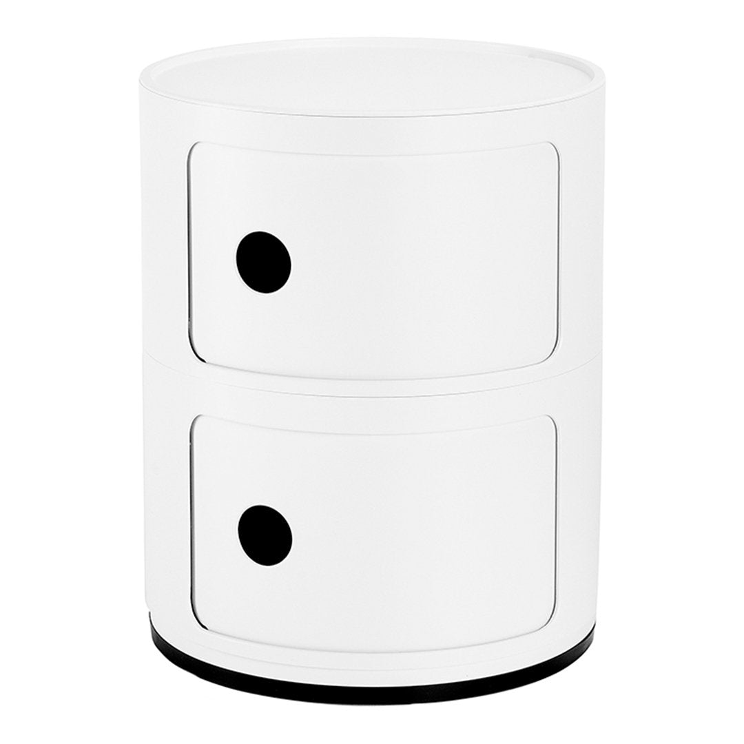 Componibili Round 2-Door Storage Tower - Modern Modular Cabinet for Bedroom, Living Room & Office Organization