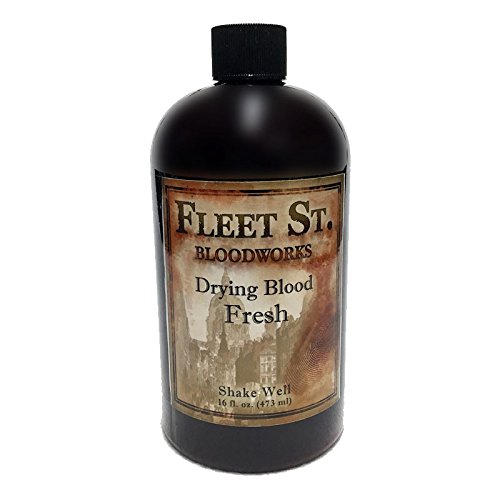 Fleet Street Bloodworks Drying Blood Fresh 16 oz - Alcohol-Based Washable Fake Blood for Halloween, Theater & Special Effects - Realistic SFX Makeup for Costumes & Cosplay
