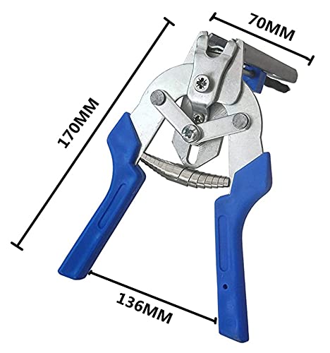 Type M Nail Ring Pliers - Multifunctional Hog Ring Pliers Kit with 600 Galvanized Steel Nails & Stainless Snap Ring Pliers - Perfect for Hog Fencing, Chicken Coop, Poultry Wire Mesh & DIY Farm Projects (Blue)