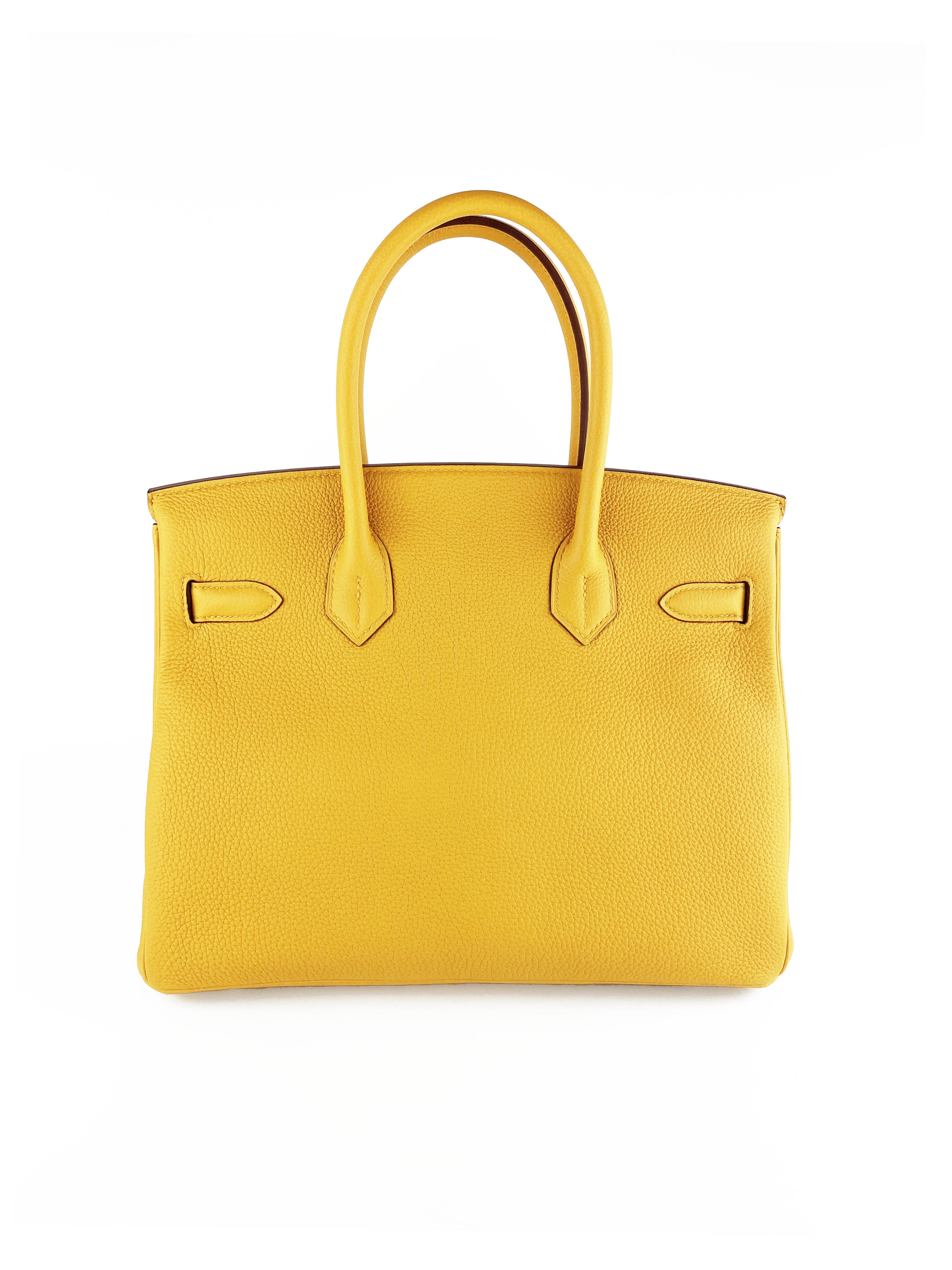 Hermes Jaune Amber Birkin 30 Bag - Authentic Luxury Handbag for Women | Perfect for Work, Travel & Special Occasions