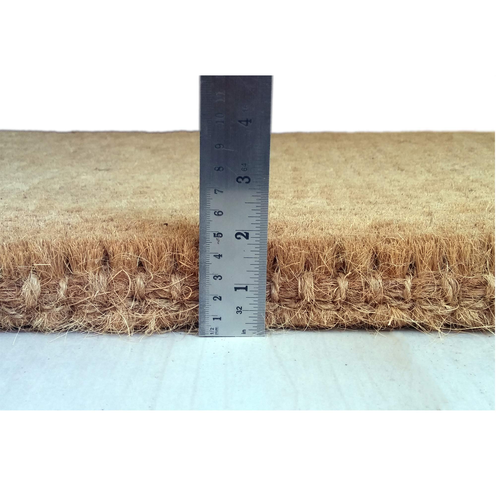 Premium Heavy Duty Coir Door Mat - Personalized Monogram F, No Border Design, Natural Coconut Fiber Welcome Mat, Durable Handcrafted Outdoor Rug, Eco-Friendly, 24