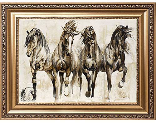 Horse Racing Gold Framed