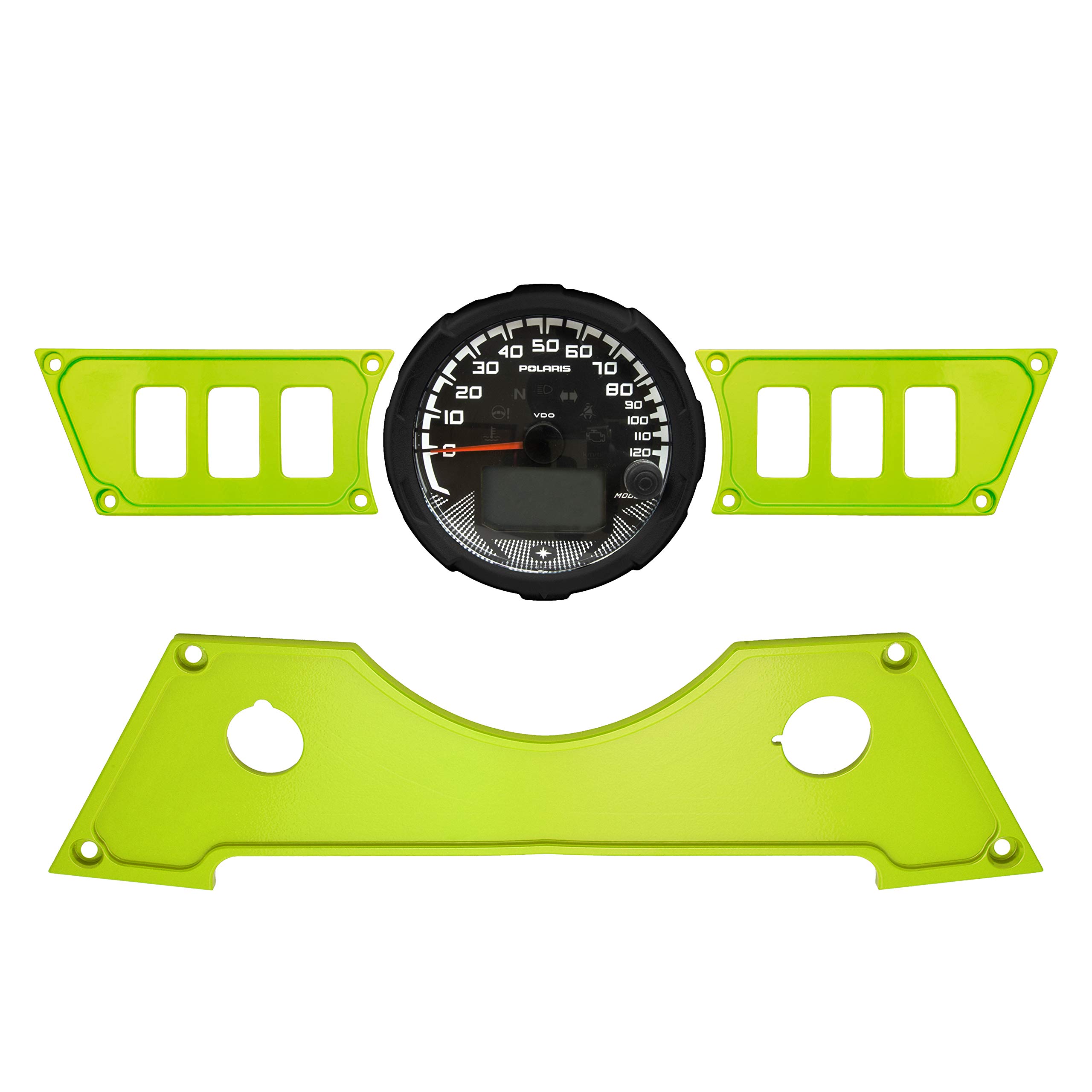STV Motorsports SDP6 Aluminum Dash Panel Rocker Switch Plates for Polaris RZR XP 1000 - 6 Switch Mounting Plate in Lime Green (Perfect for Off-Road, Racing & Custom UTV Accessories)