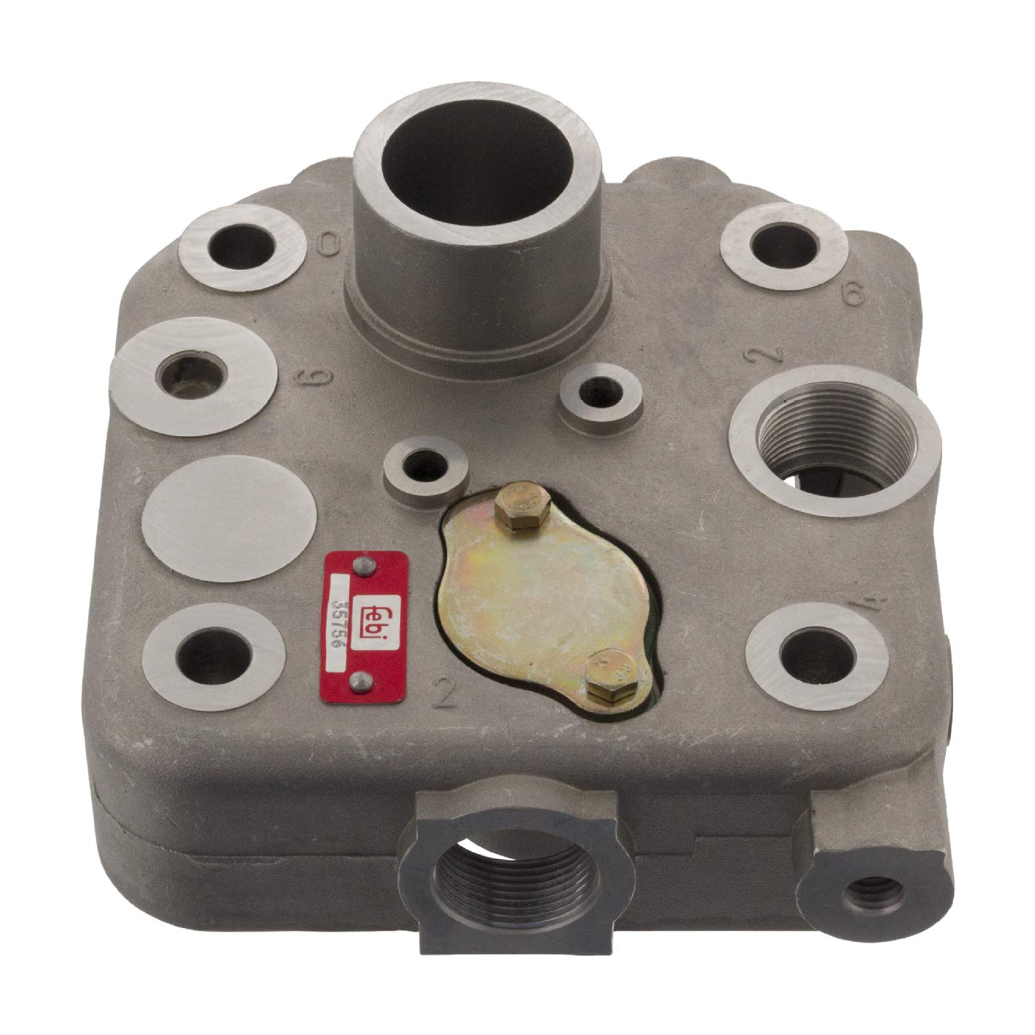 febi bilstein 35756 Air Compressor Cylinder Head - No Valve Plate Included - Replacement Part for Industrial & DIY Air Compressors - Pack of 1 - Perfect for Repair & Maintenance