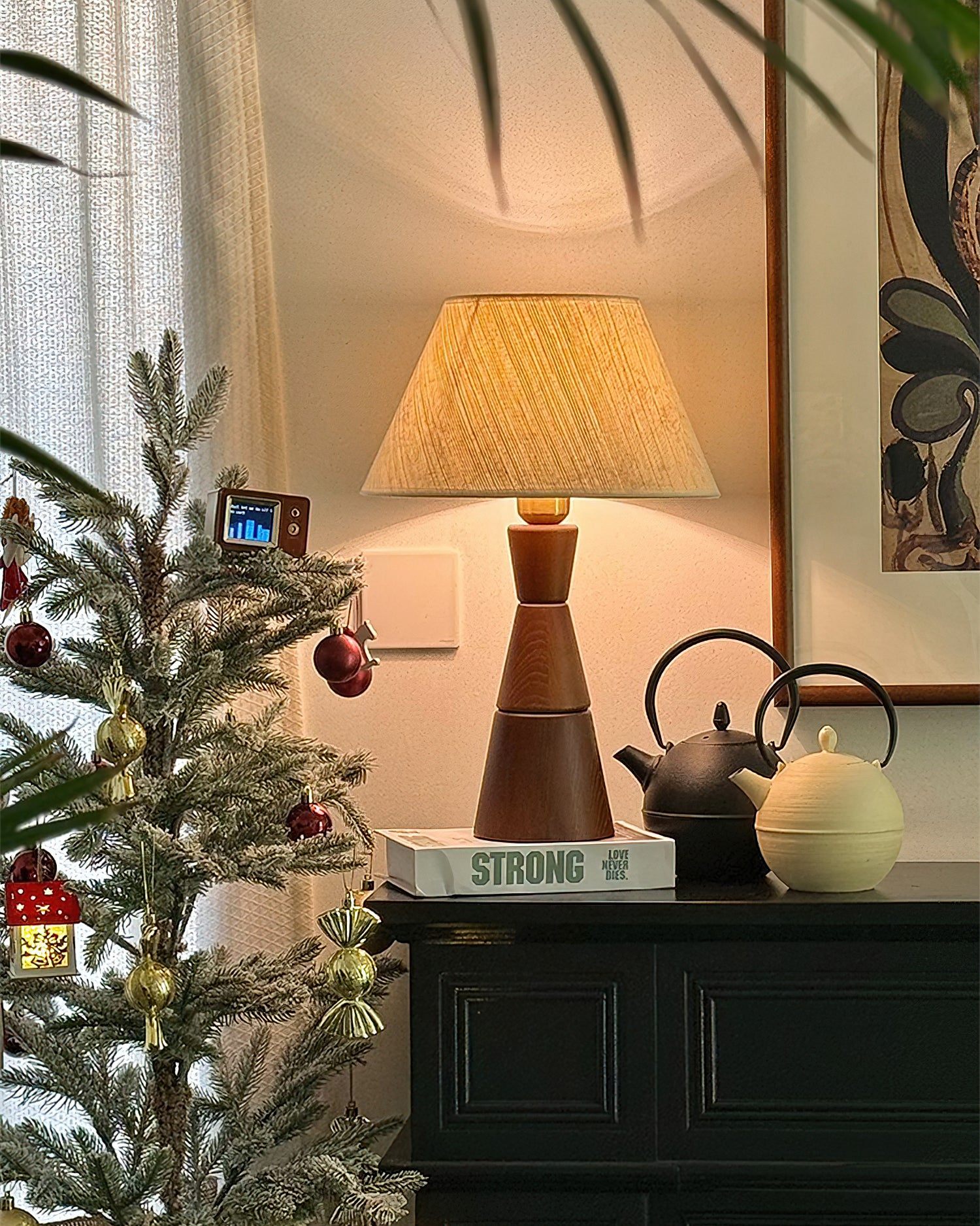 Donicio Modern Table Lamp - Stylish LED Nightstand Light for Bedroom, Living Room & Office - Warm White & Cool White Dimmable Lighting - Perfect for Reading, Relaxing & Decor