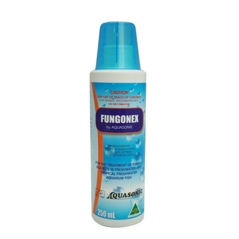 Aquasonic Fungonex Fungal Treatment for Fish - Acriflavine & Malachite Green Formula | Effective Remedy for Fin Rot, Ich & Fungal Infections | Safe for Freshwater & Saltwater Aquariums
