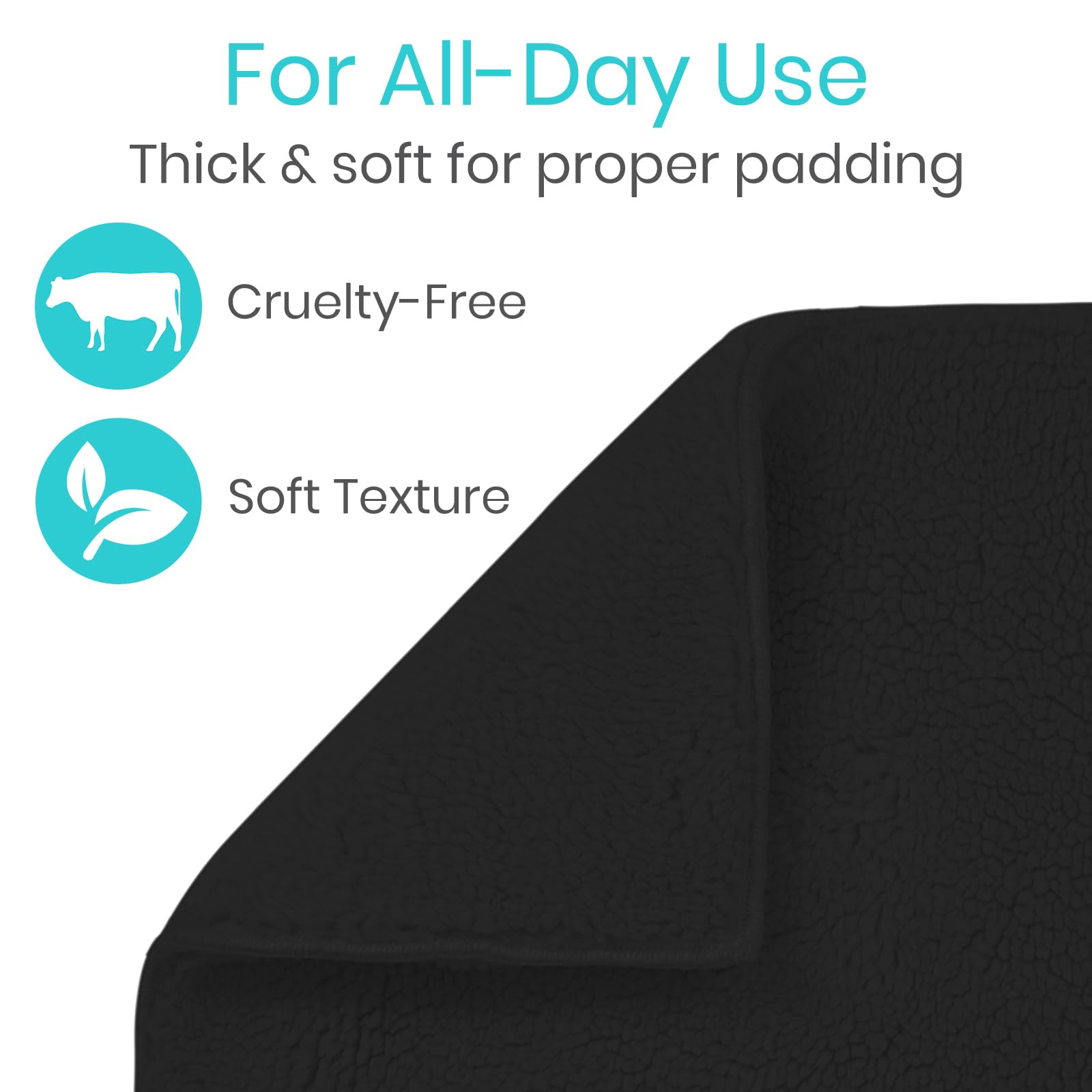 Vive Wheelchair Sheepskin Pad - Comfortable Seat & Backrest Cover for Pain Relief - Pressure Relief Cushion for Seniors & Adults - Bed Sore Prevention for Wheelchairs & Mobility Scooters - Faux Fur Medical Cushion for Home, Hospital & Daily Use