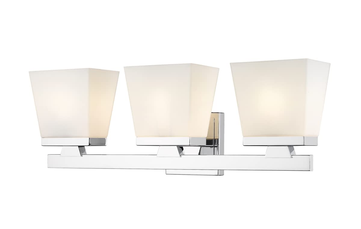 Z-Lite 1937-3V-CH Astor Vanity Light Fixture - 3-Light Chrome Bathroom Sconce with 180W Total - Perfect for Bathroom Vanity, Dressing Room & Makeup Area Lighting