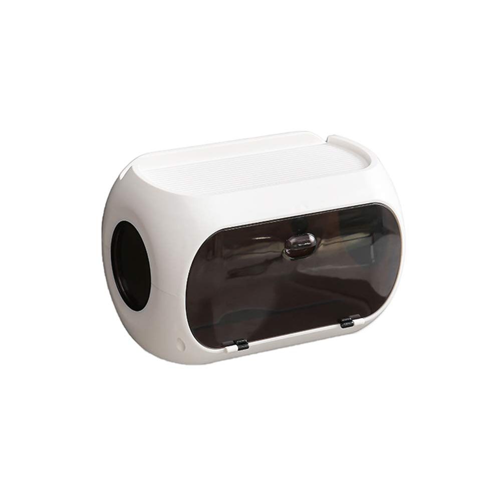 YARNOW Multi-Functional Wall-Mounted Tissue Box Holder - Bathroom & Toilet Paper Storage Rack for Washroom Organization (Black) | Perfect for Small Spaces, Powder Rooms & Guest Bathrooms