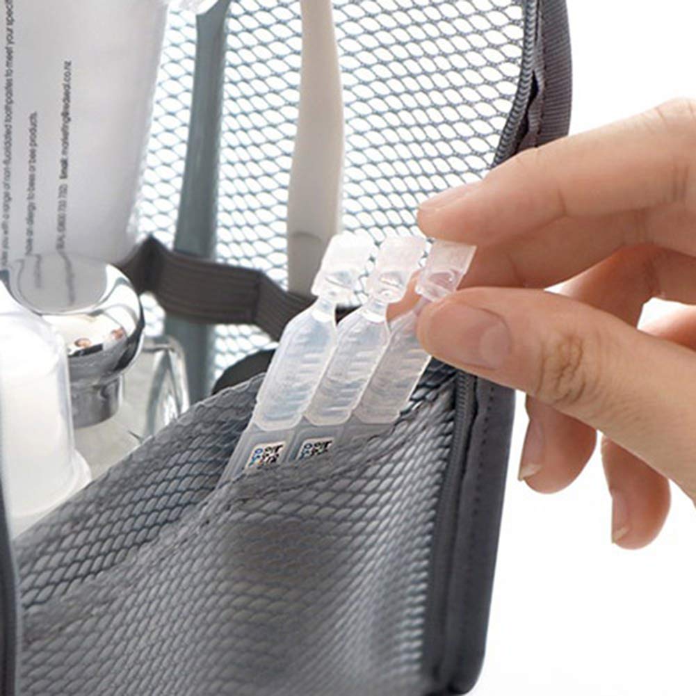 Travel Toothbrush Storage Bag - Portable Waterproof Cosmetic Pouch for Toothbrush, Toothpaste & Toiletries | Compact Grey Organizer for Camping, Gym & Airplane Travel