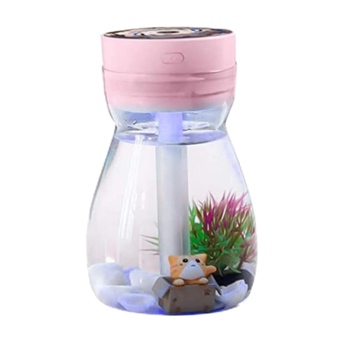 Domccy USB Desktop Air Humidifier with LED Light - Cute Cool Mist Sprayer & Diffuser for Home, Office, Bedroom, Nursery | Portable Mini Humidifier for Dry Air Relief