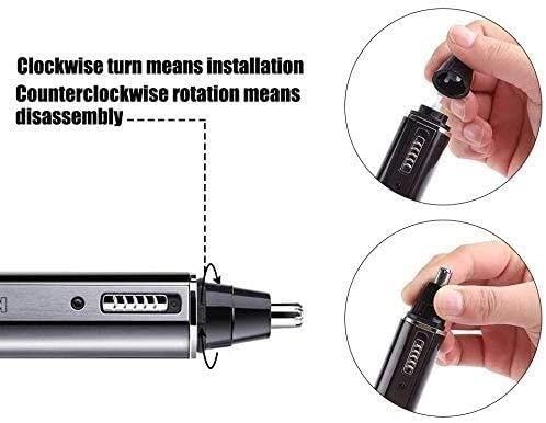 Professional Rechargeable Electric Nose & Ear Hair Trimmer for Men & Women - Waterproof Wet/Dry Facial Grooming Kit with Stainless Steel Rotary Head - Perfect for Travel, Home Use & Personal Grooming