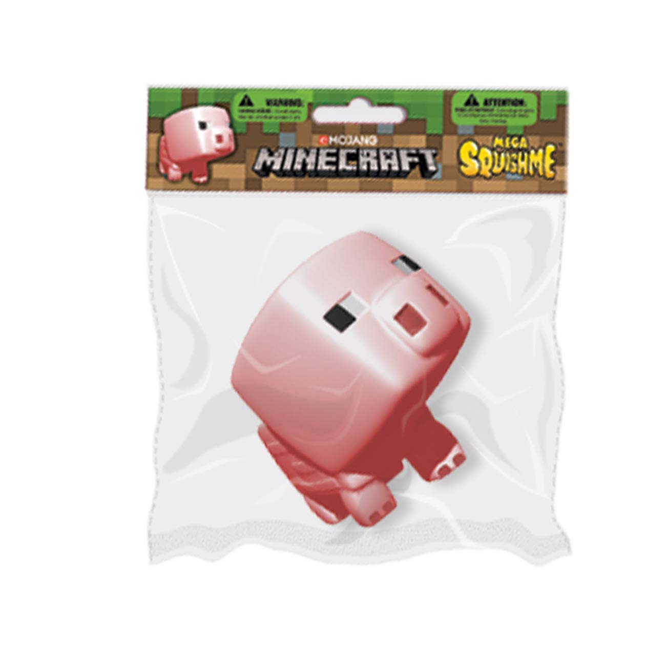 Official Minecraft Mega SquishMe Pig Plush Toy - Soft & Huggable Collectible for Kids & Fans | Perfect for Gaming Decor, Birthday Gifts & Stress Relief