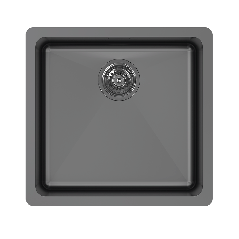 Abey Laundry Sink 470x450mm Topmount Undermount with Overflow Black Pearl LT120BP - Perfect for Laundry Rooms, Basements & Utility Areas