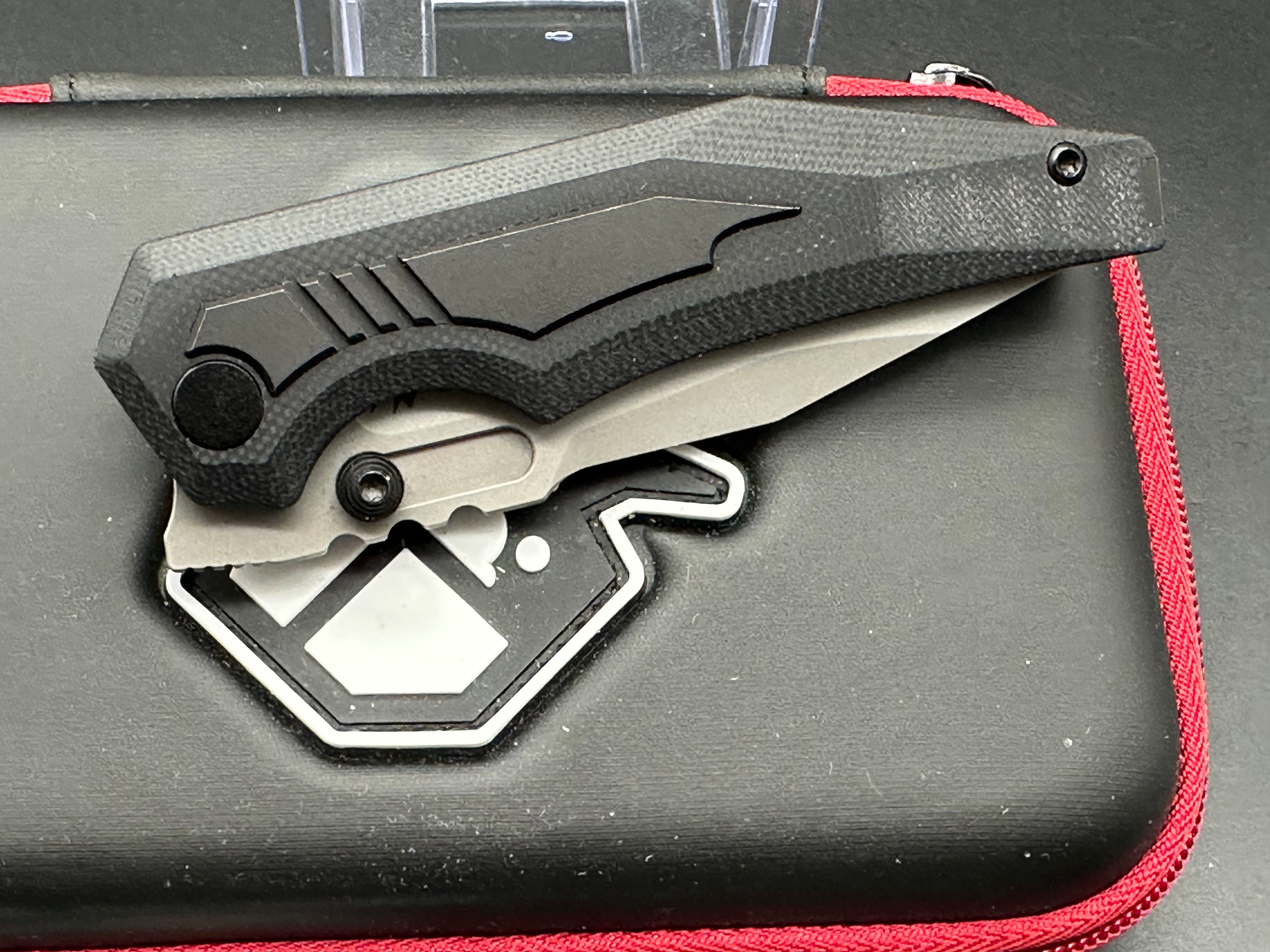 Arcane Preytheon Tactical Knife with Black G10 Handle & Titanium Inserts - Includes Extra Jade G10 Inserts - Perfect for Outdoor Survival, Camping, and EDC Gear