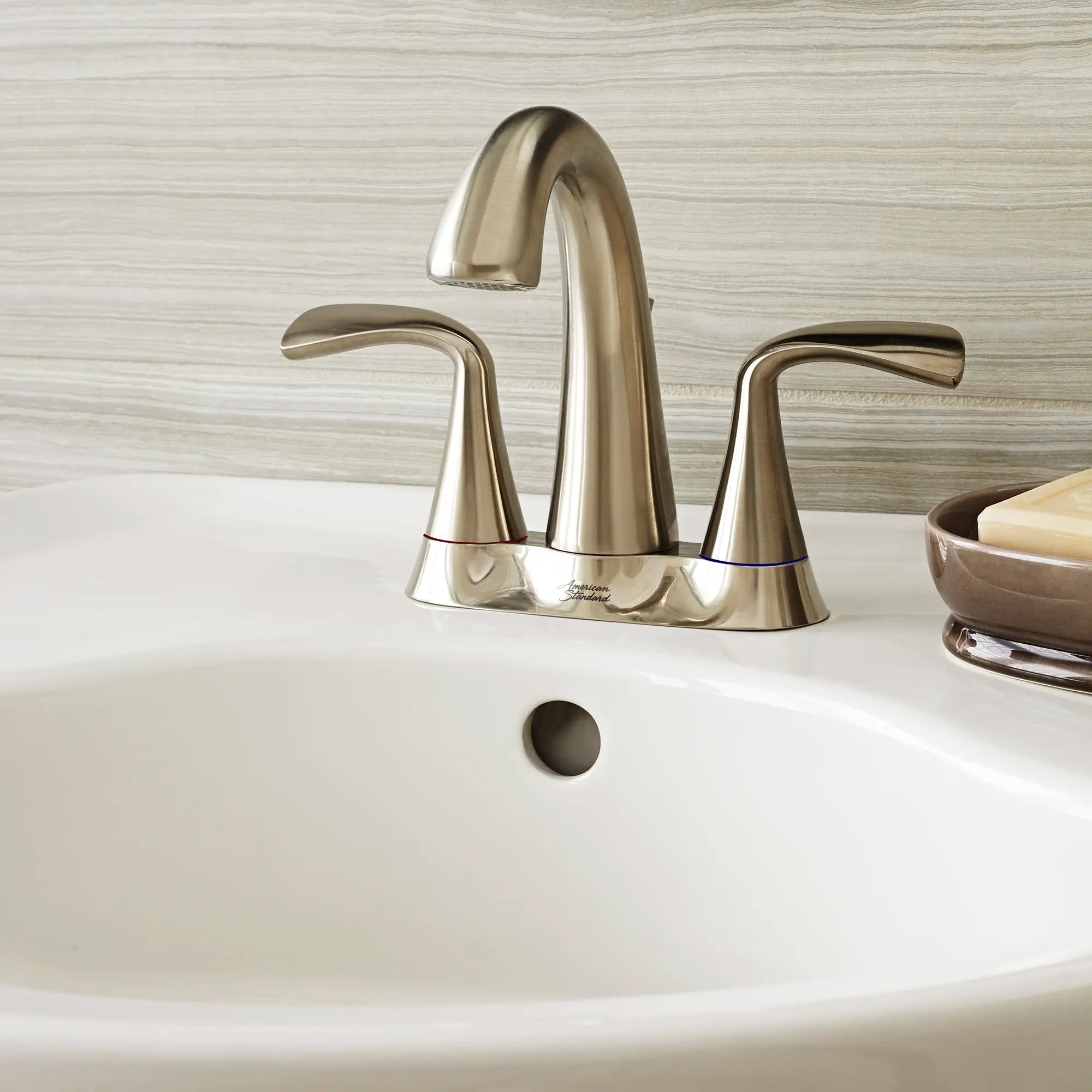 Fluent® 4 Inch Centerset 2 Handle Bathroom Faucet - 1.2 GPM/4.5 LPM Water-Saving Design with Lever Handles - Perfect for Bathroom Sink Vanity and Powder Room Installation