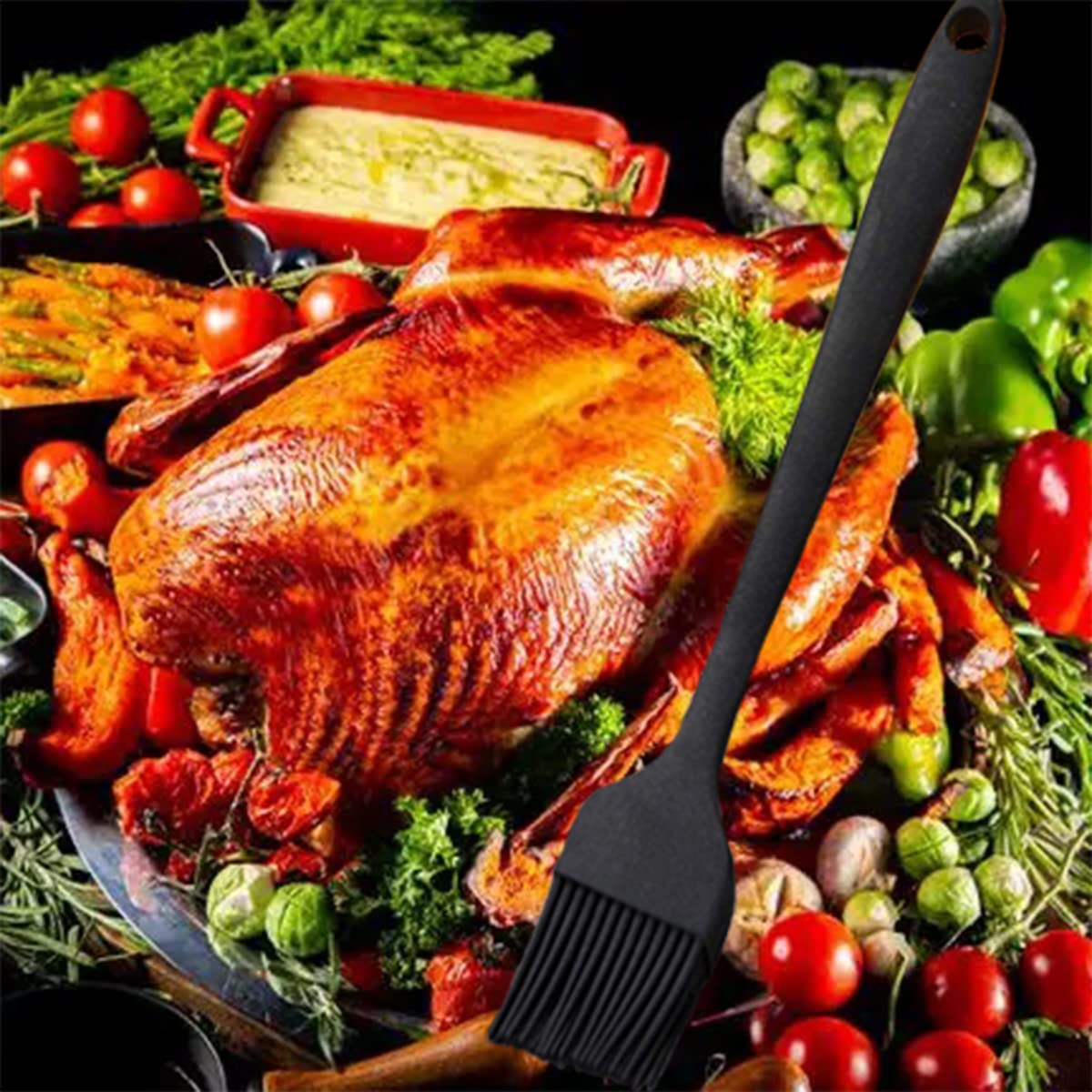 **Heat-Resistant Silicone Pastry Brush Set - 4-Piece Black Food Grade Basting Brushes for BBQ, Grilling, Baking & Cooking - Perfect for Spreading Marinade, Sauce, Oil, Egg & More - Ideal for Kitchen, Outdoor BBQ & Baking**