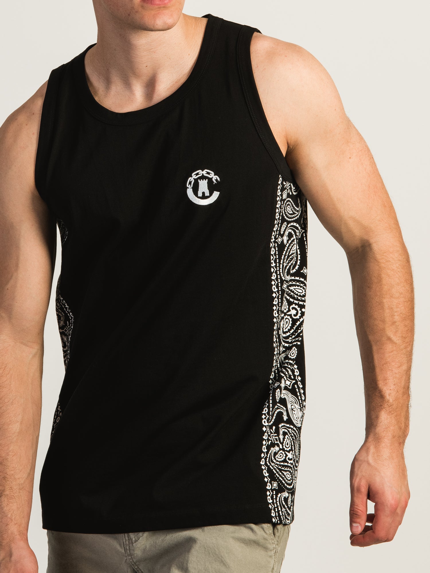 Crooks & Castles Paisley Print Family Tank Top - Men's & Women's Graphic Tee - Summer Streetwear for Casual Outings & Beach Vacations