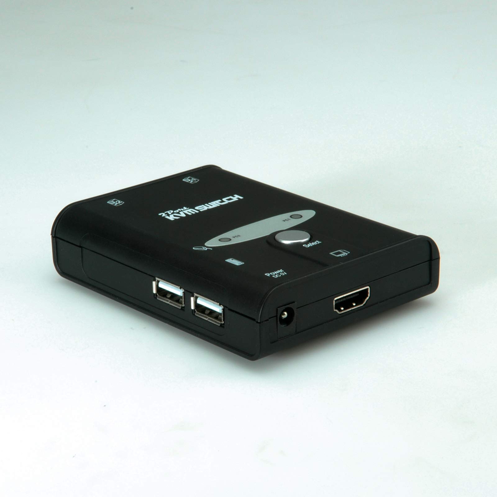2-Port KVM Audio Switch with HDMI & USB - MOSFET Technology, Manual Touch Control, Black | Perfect for Home Office & Gaming Setup
