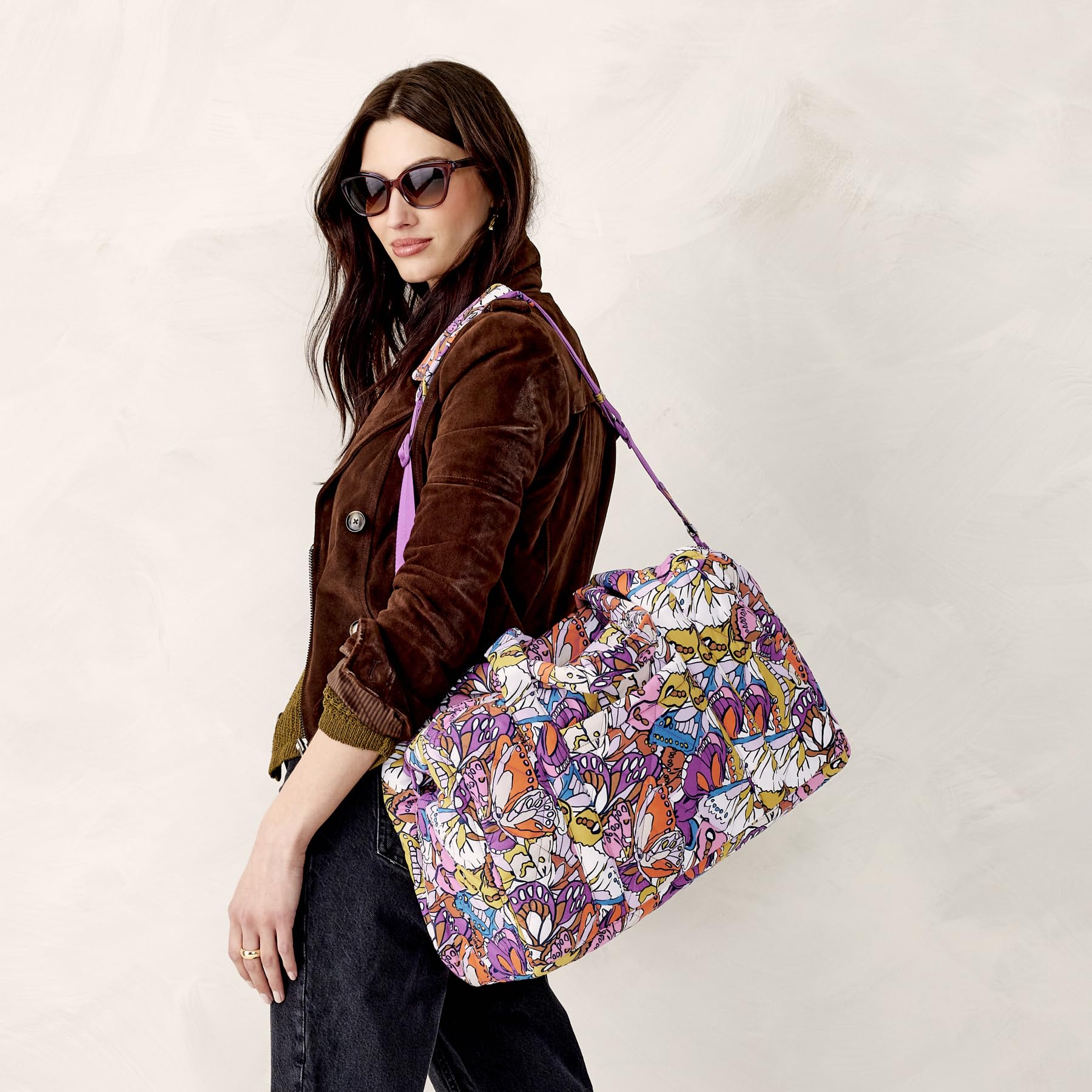 Vera Bradley Women's Lightweight Miramar Weekender Travel Bag - Perfect for Weekend Getaways, Business Trips & Carry-On Luggage