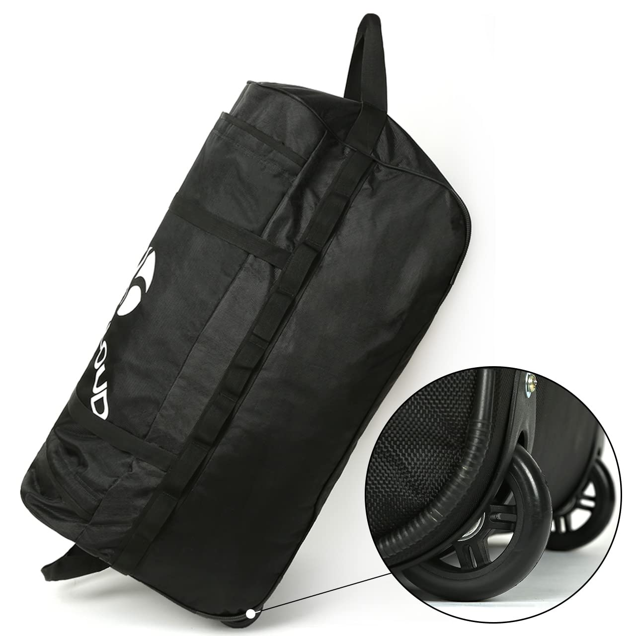 Foldable Rolling Duffel Bag with Wheels 85L - 26 Inch Packable Travel Duffle for Camping, Sports & Gym - Lightweight Luggage for Airplane, Train & Weekend Getaways (Grey)