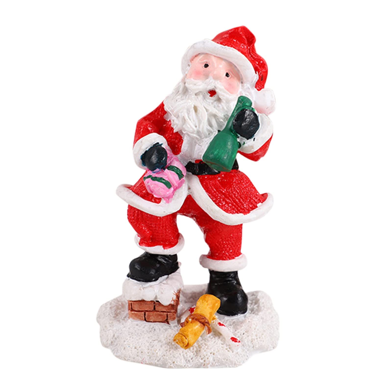 Christmas Resin Craft Santa Claus Gift Pendant - Small Holiday Desk Ornament for Home & Office Decor | Perfect for Christmas Tree, Workspace, and Festive Gift Giving