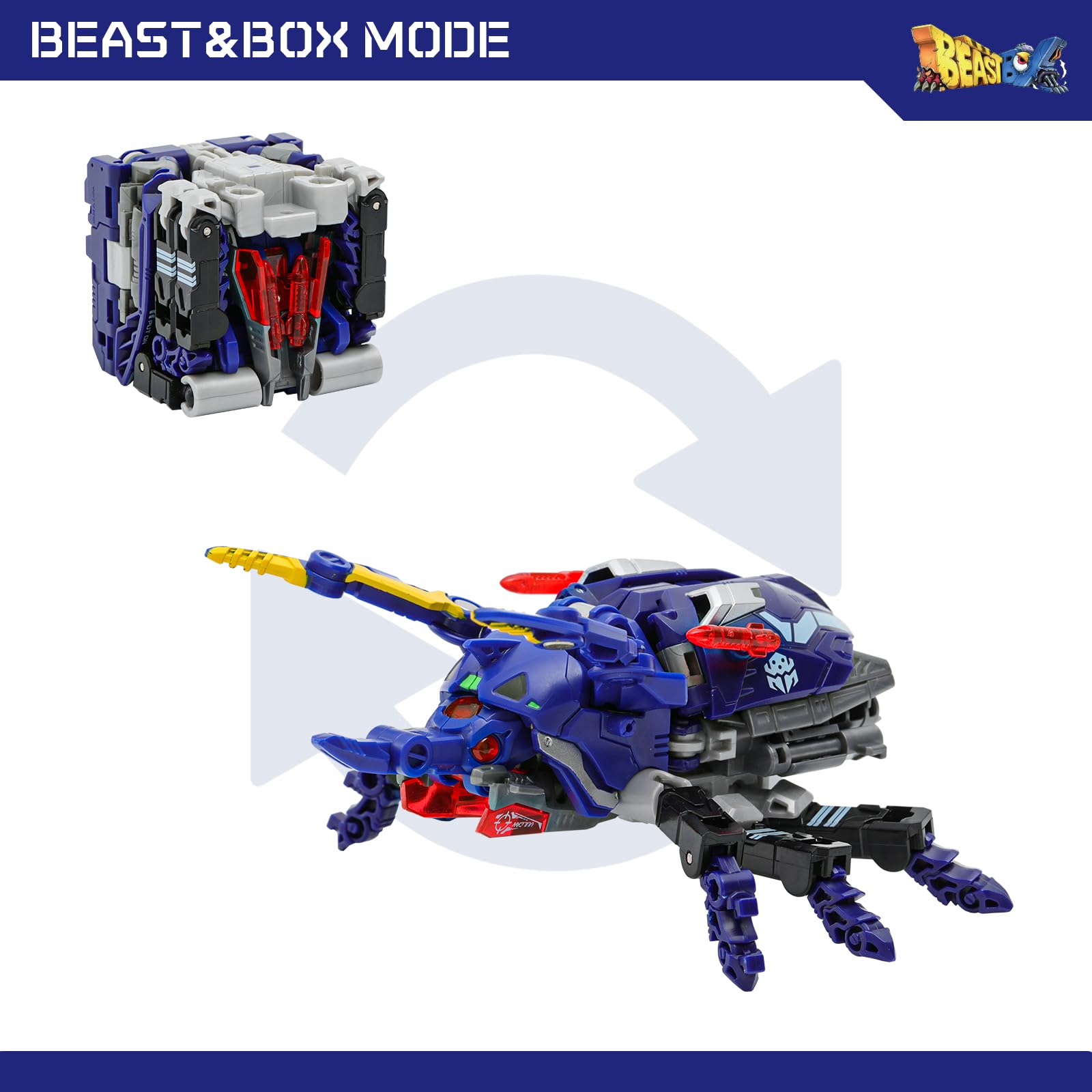 52TOYS BeastBox BB-36 Nightcrawler Transforming Robot Toy - Convertible Mecha & Cube Action Figure - Perfect Birthday Gift for Teens & Adults - Collectible for Home Display & Gaming Battles