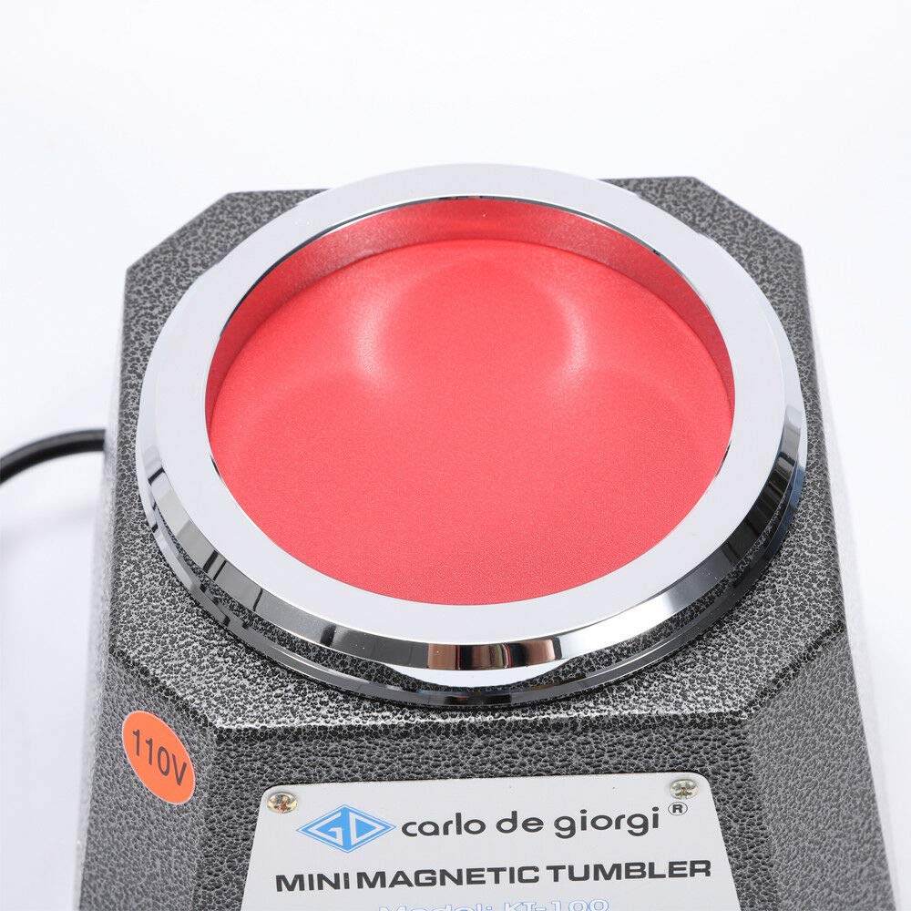 4-Speed Mini Magnetic Tumbler - 100mm Magnetic Jewelry Polisher & Finisher Machine for Light Metals | Perfect for Jewelry Making, Watch Repair & Small Metal Parts Cleaning