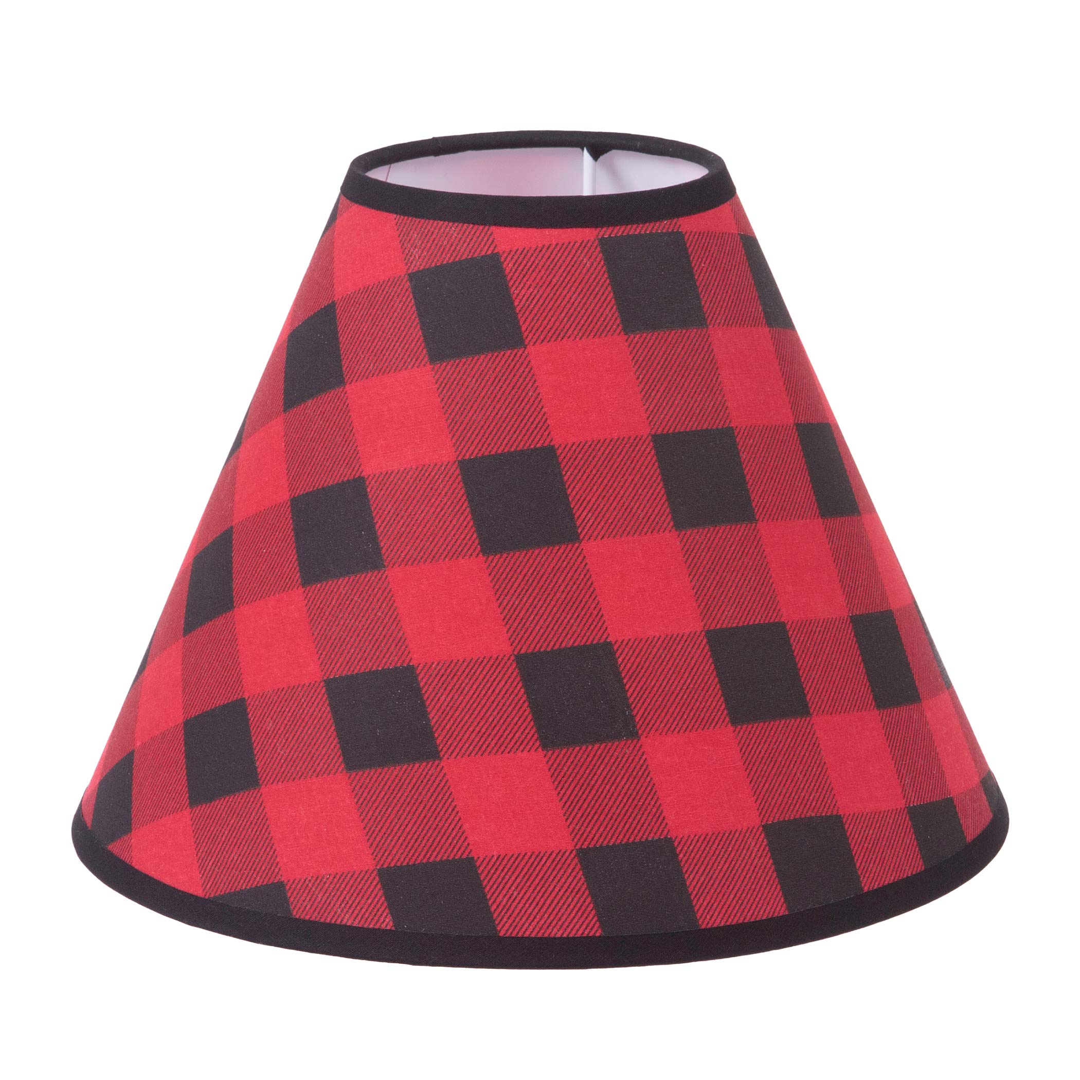Trend Lab Lamp Shade - Black & Red Plaid Design for Bedroom, Living Room & Office Decor | Vintage Style Lighting Accessory